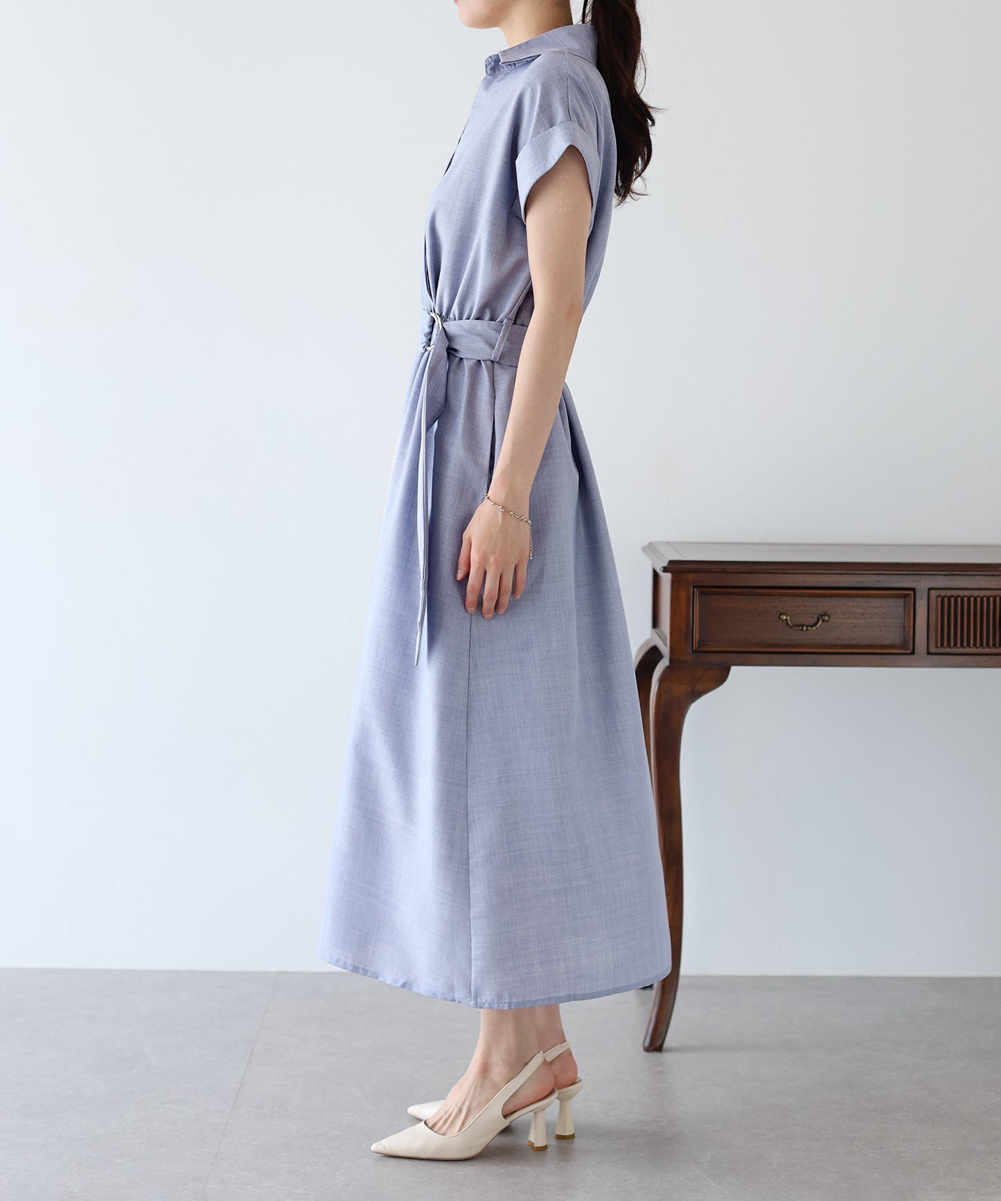 【TIME SALE】カシュクールシャツワンピース