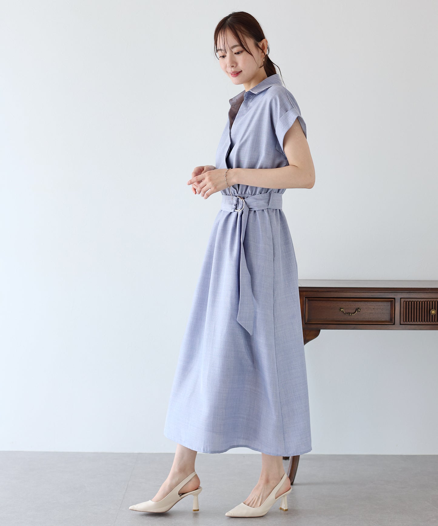 【TIME SALE】カシュクールシャツワンピース