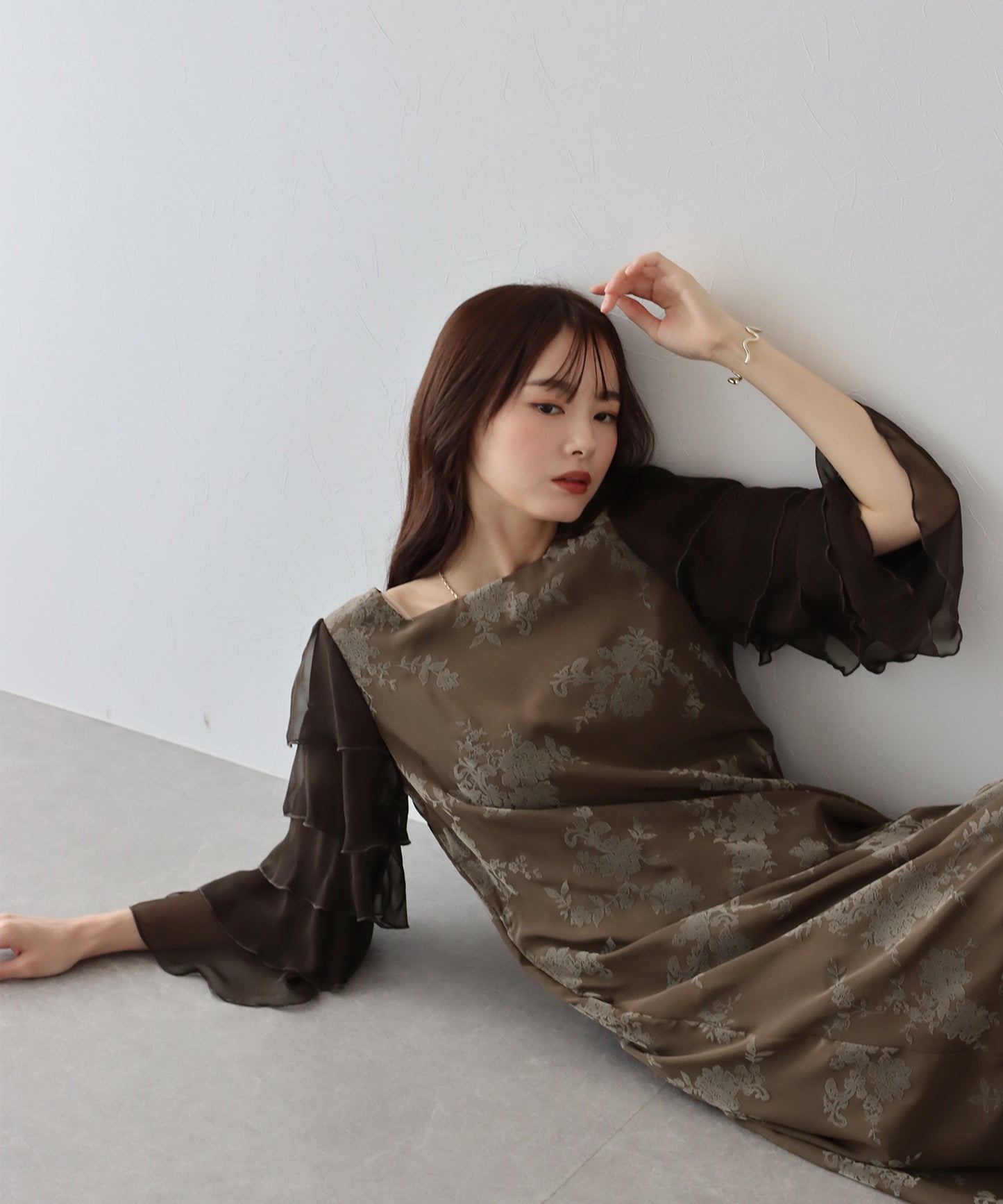 【SALE】KYOTOフロッキーティアードスリーブドレス