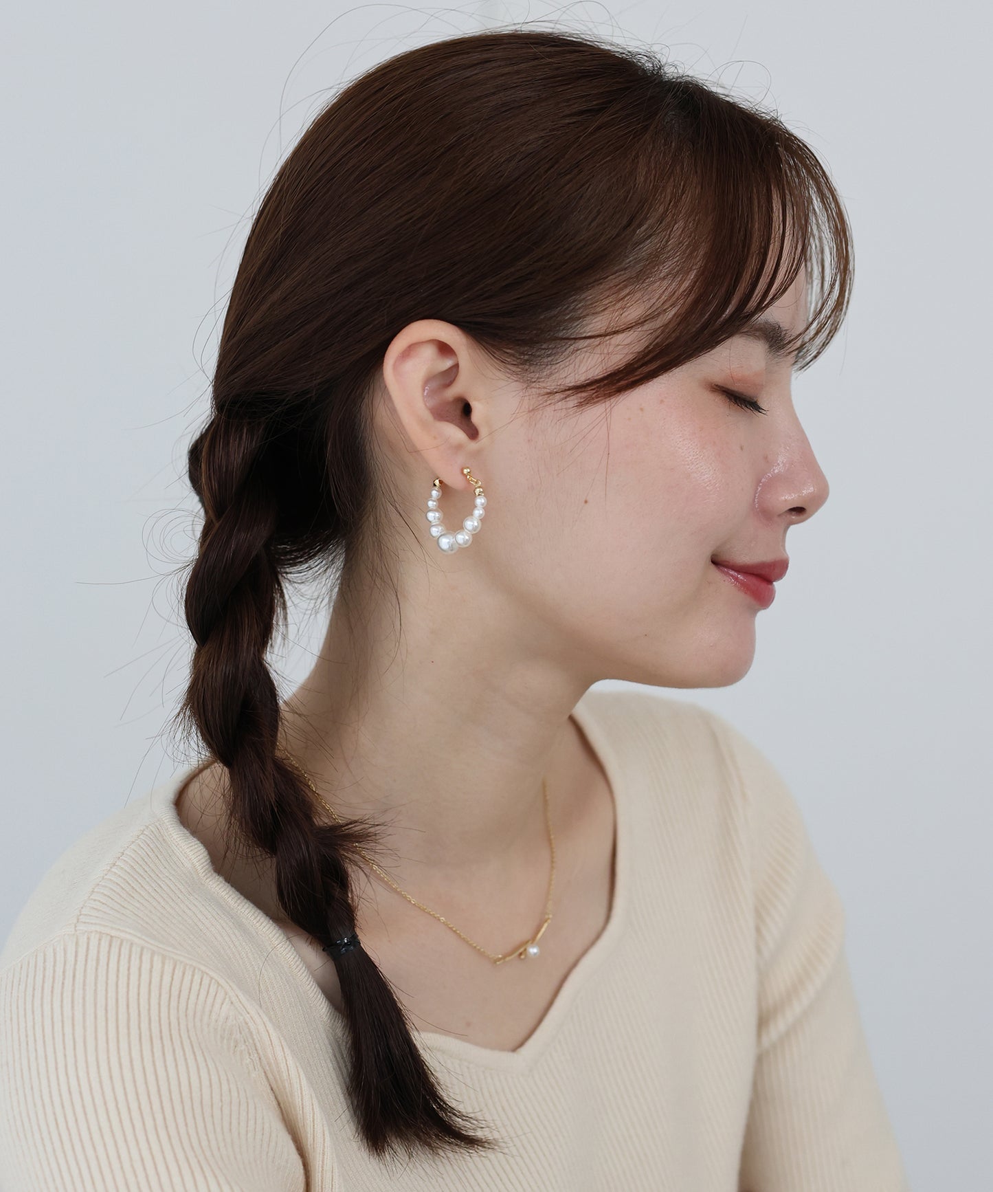 【早割5%OFF】パールフープピアス / ニッケルフリー【ネコポス】