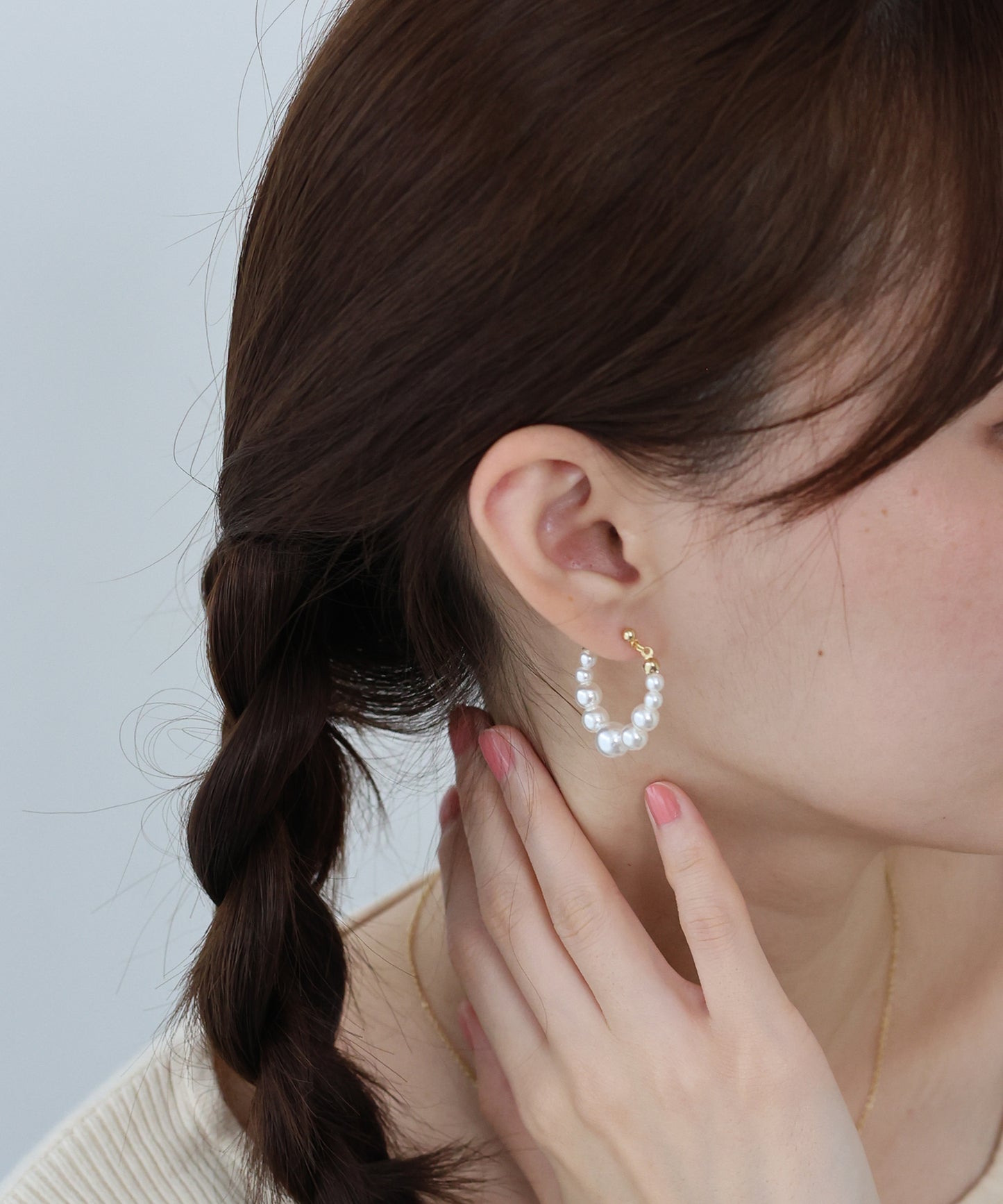 【早割5%OFF】パールフープピアス / ニッケルフリー【ネコポス】