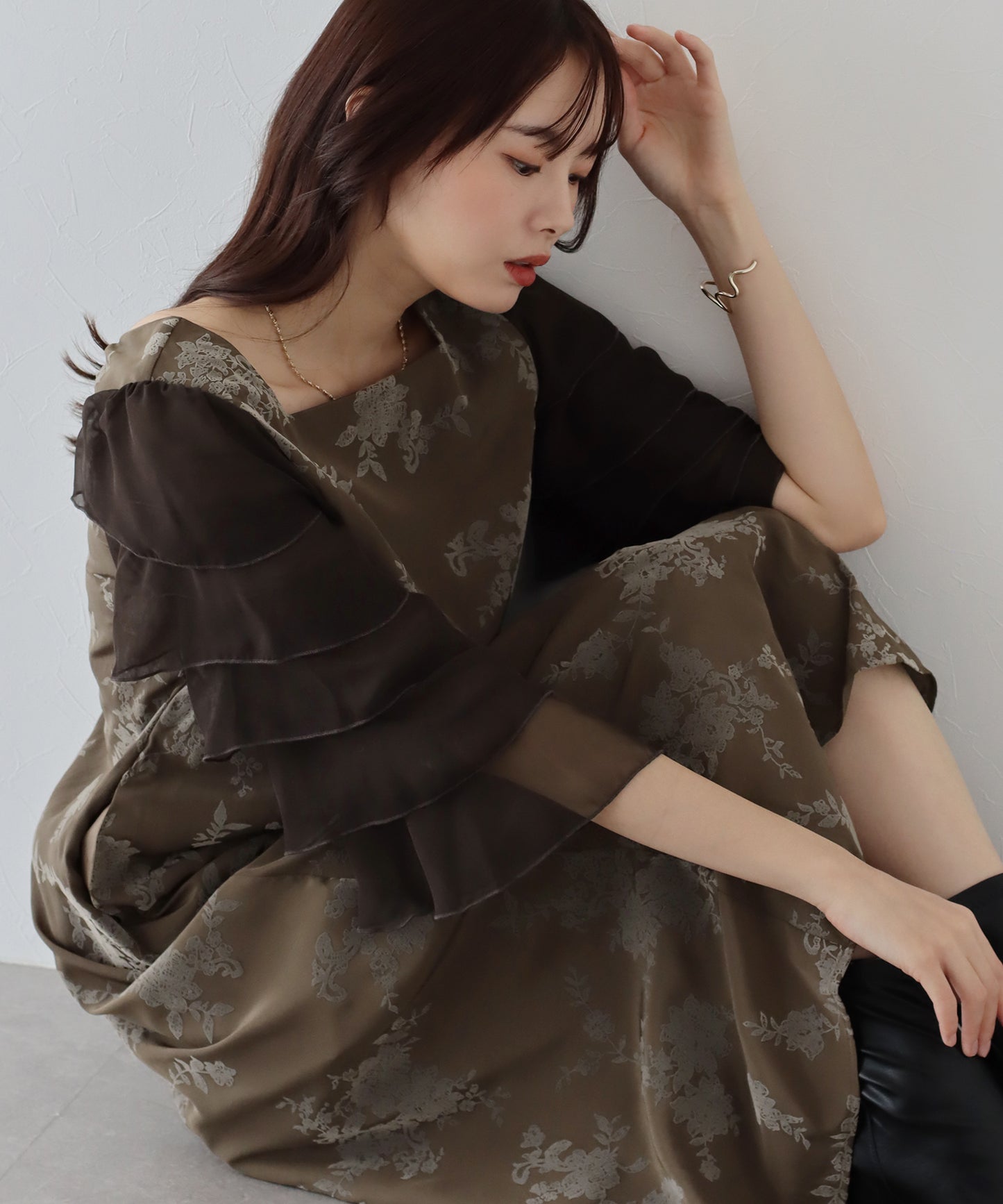 【SALE】KYOTOフロッキーティアードスリーブドレス