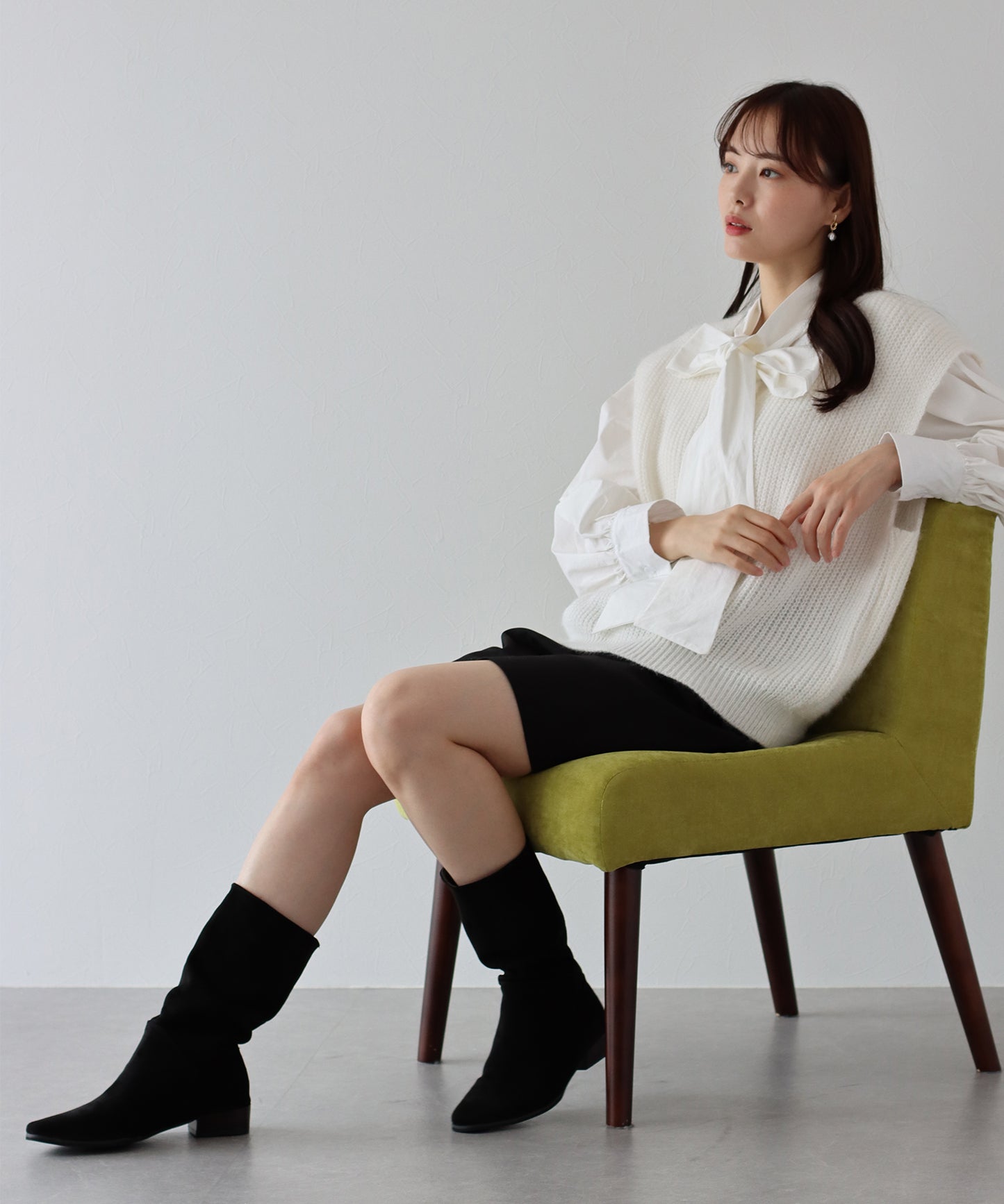 【TIME SALE】フェイクスエードロングブーツ