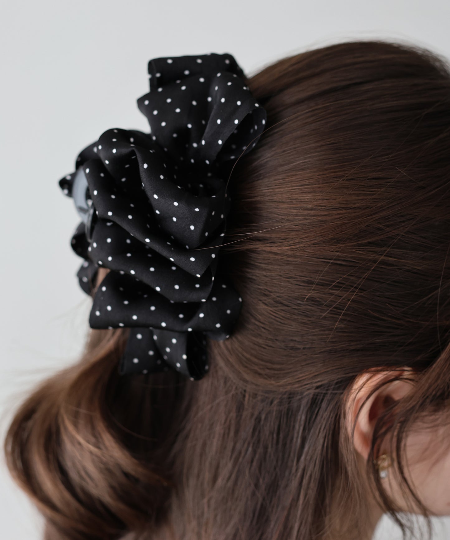 【早割5%OFF】ドットフリルバンスクリップ【ネコポス】