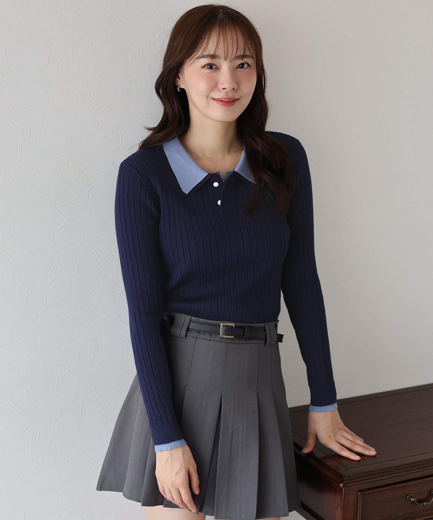 【早割5%OFF】ダブル襟ポロニット