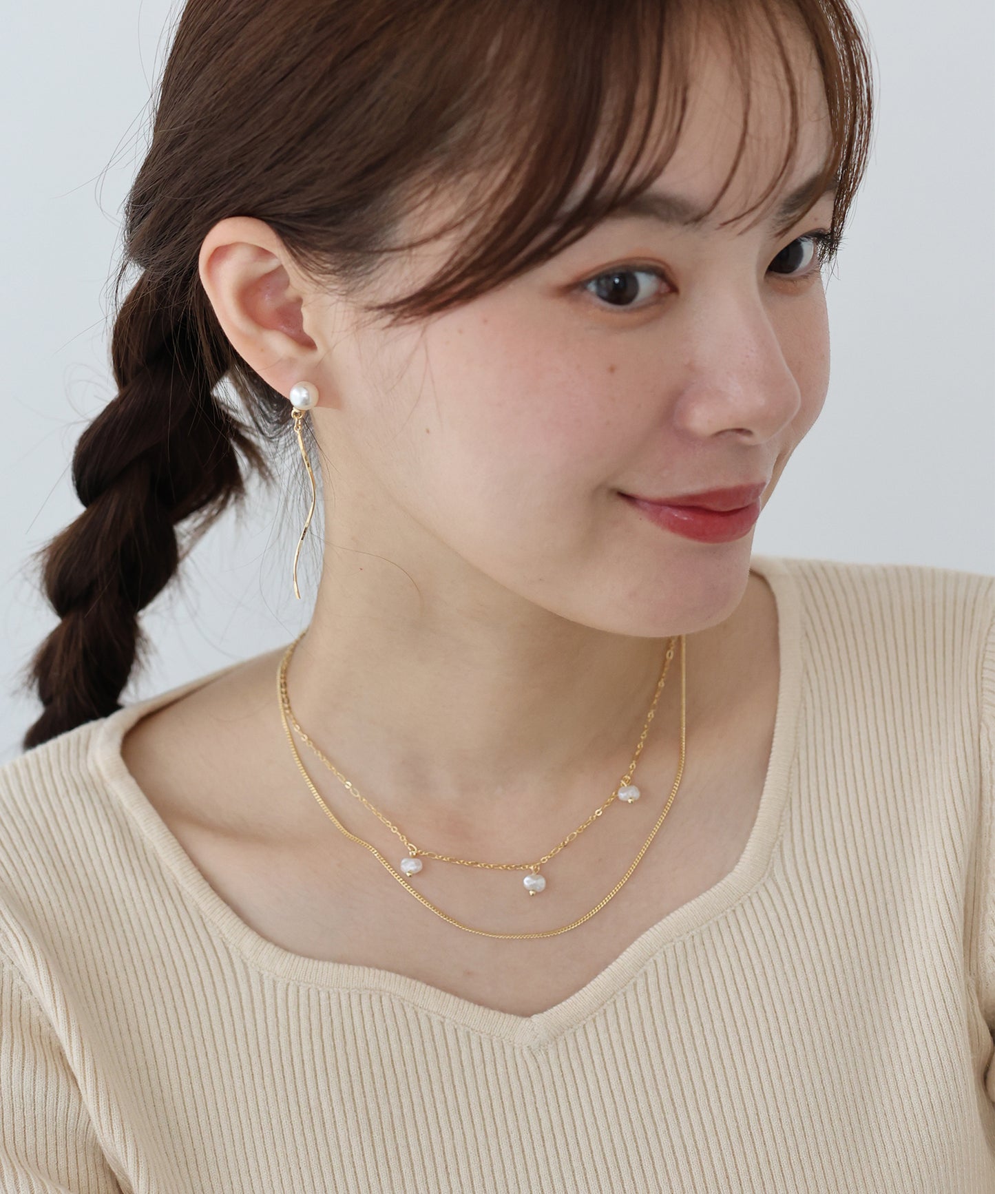 【早割5%OFF】パールステーション2連ネックレス / ニッケルフリー【ネコポス】