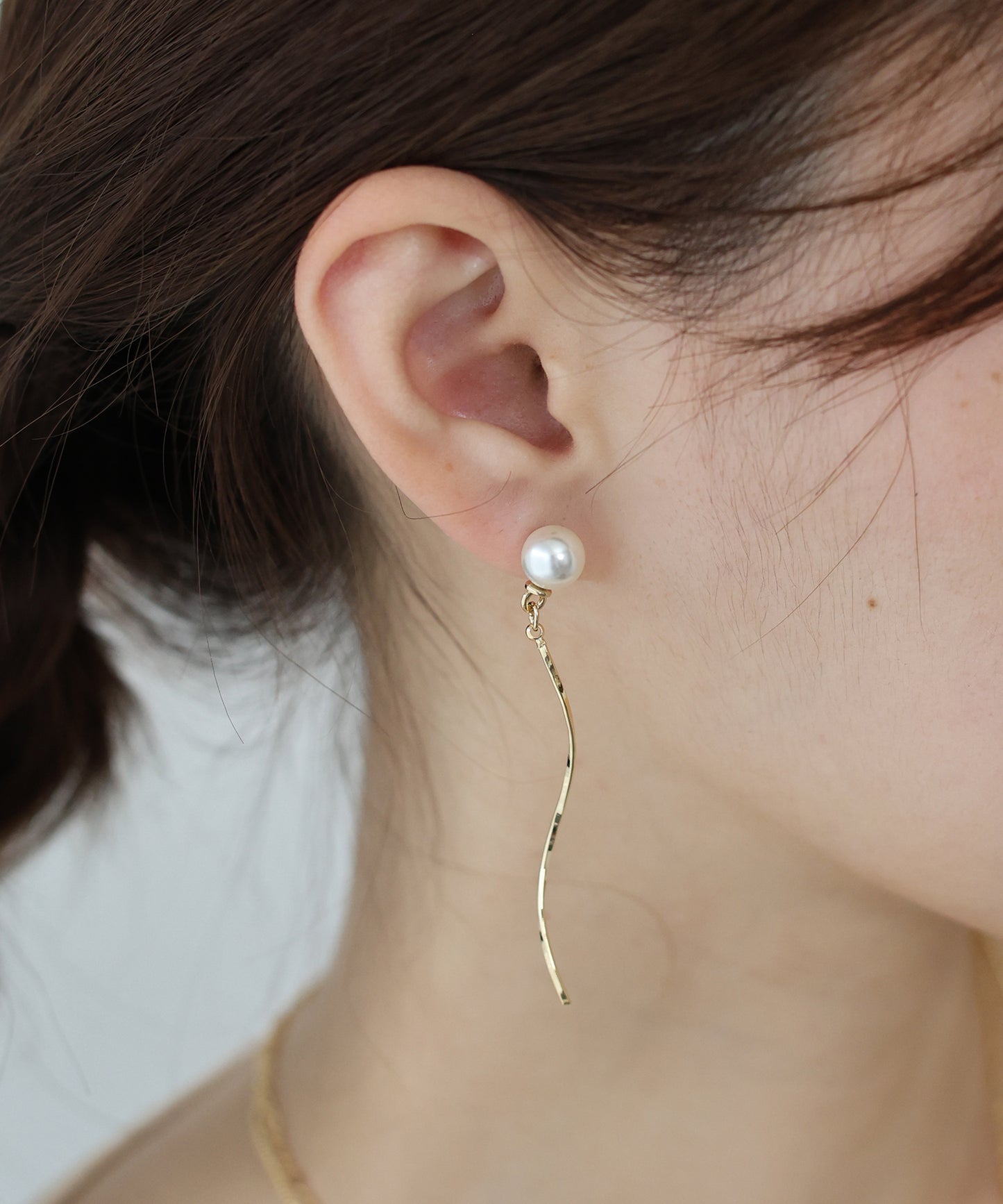 【早割5%OFF】パールラインロングピアス / ニッケルフリー【ネコポス】