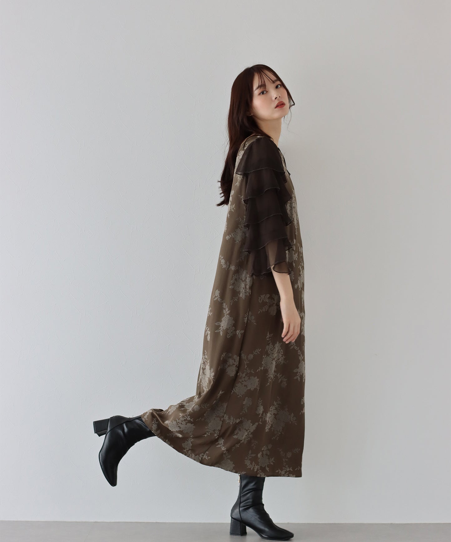 【SALE】KYOTOフロッキーティアードスリーブドレス