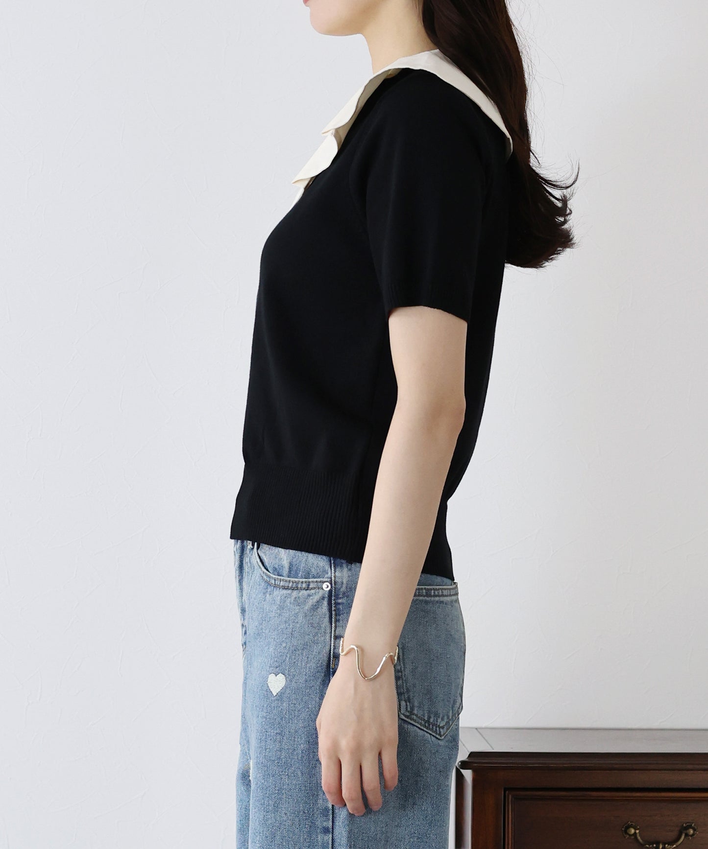 2WAYフリル襟付きニット