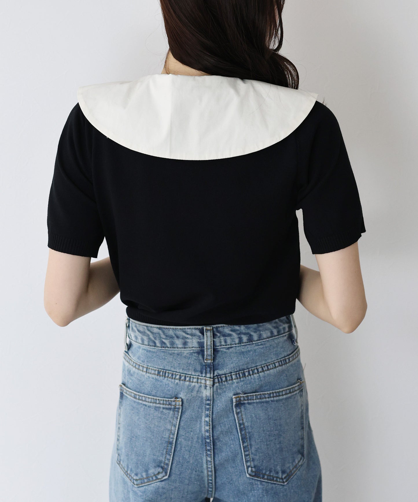 2WAYフリル襟付きニット