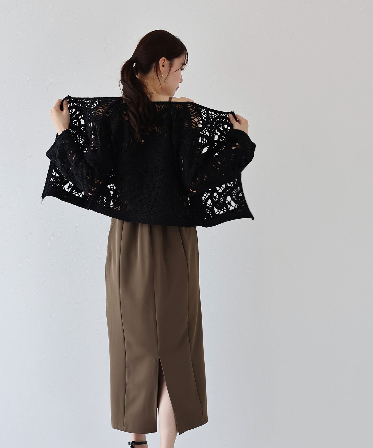 【SALE】ダブルジップクロシェカーディガン