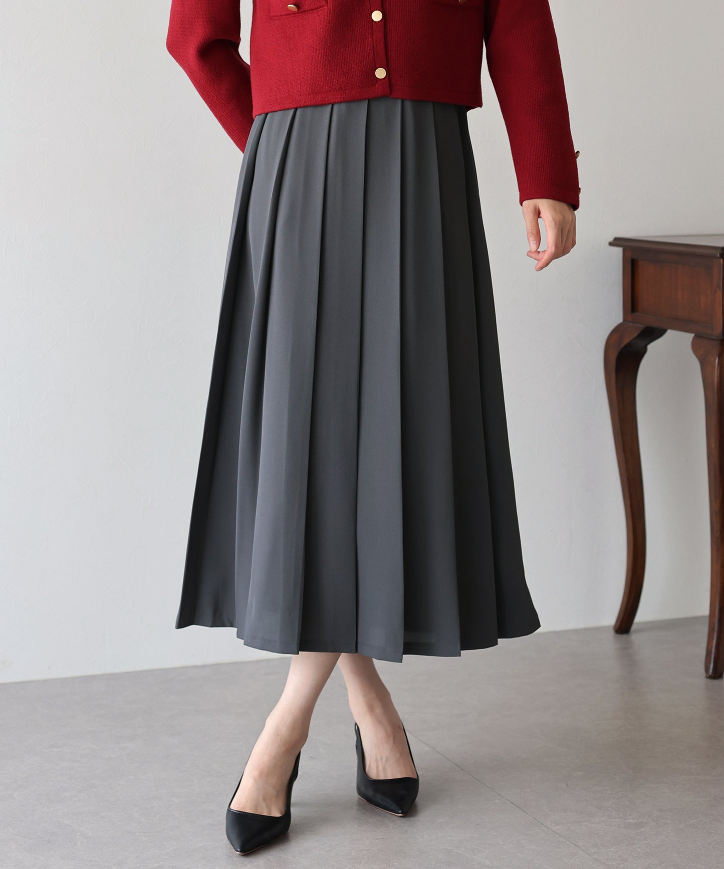 【TIME SALE】ロングプリーツスカート