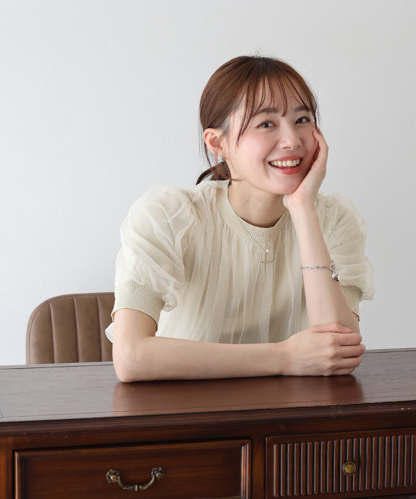 【TIME SALE】チュールレイヤードニット