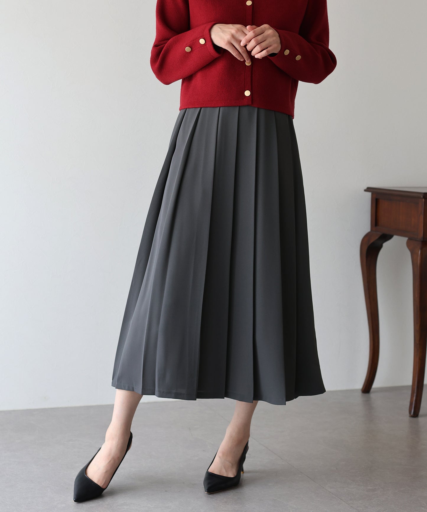 【早割5%OFF】ロングプリーツスカート