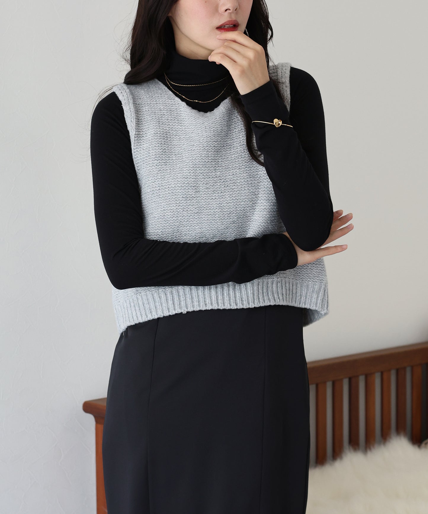 【SALE】リボンニットベスト