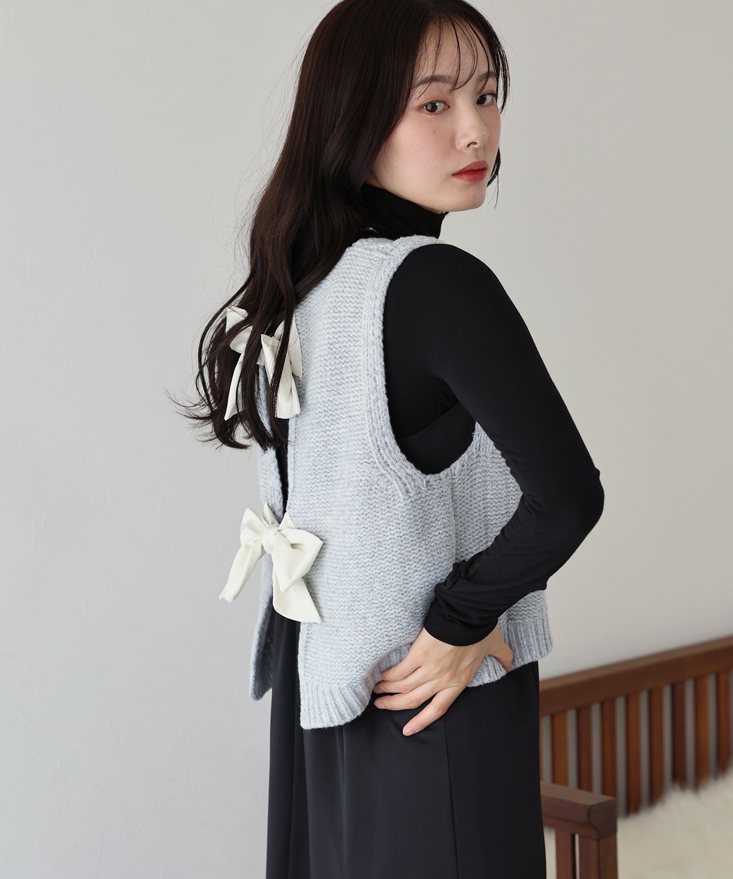 【SALE】リボンニットベスト