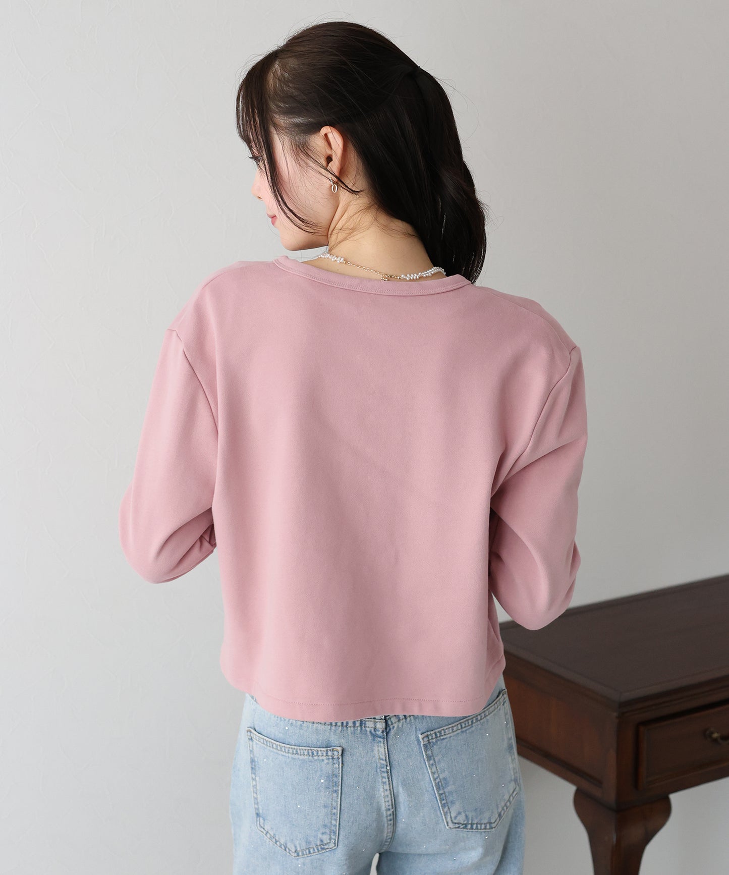 【SALE】ハートボタンスウェットカーディガン