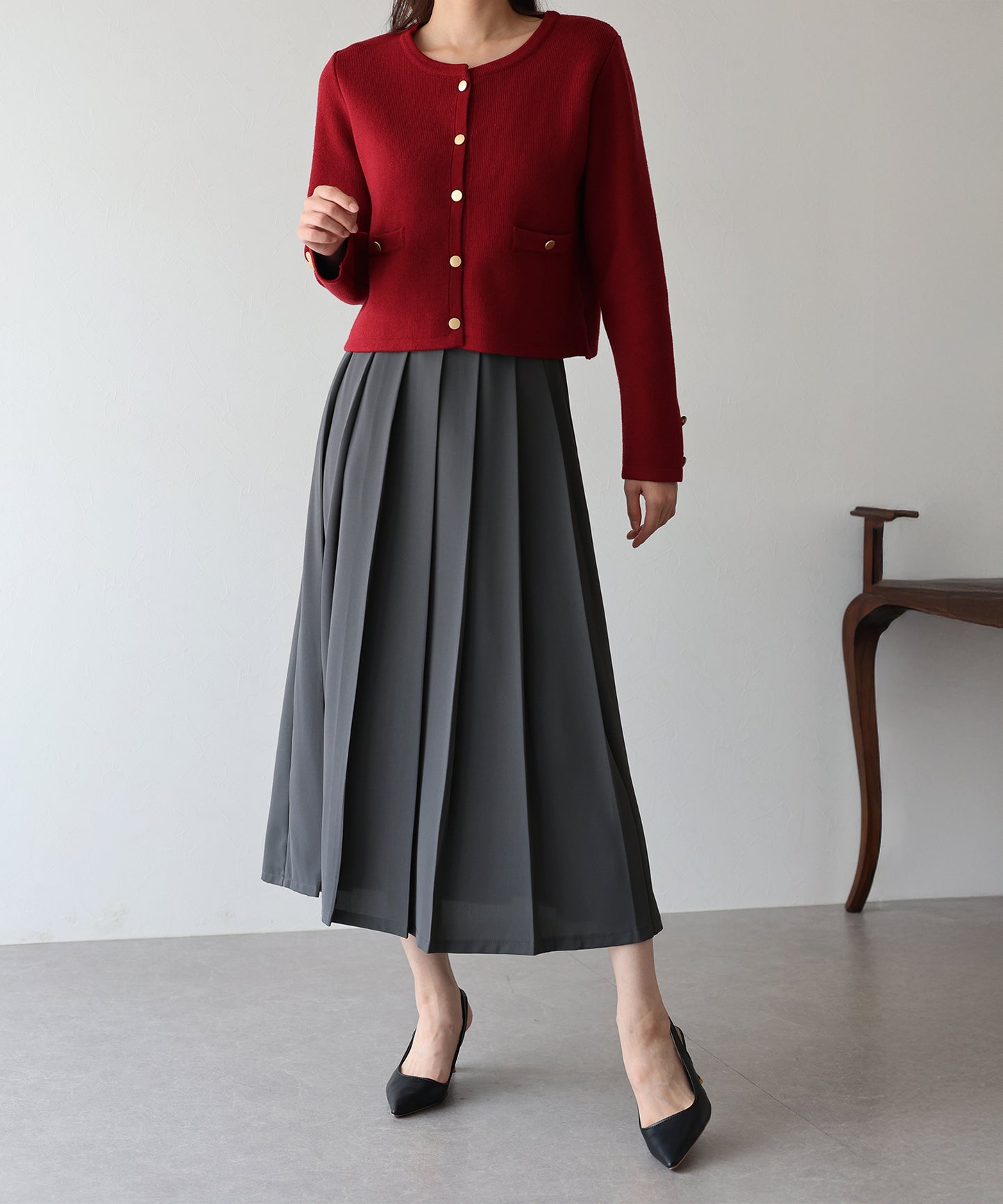【早割5%OFF】ロングプリーツスカート