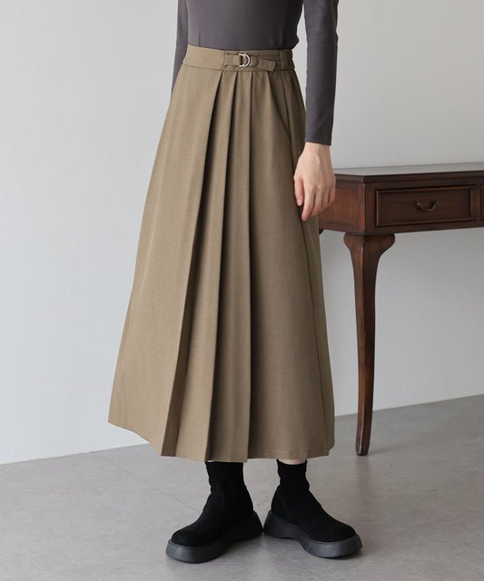 サイドベルトプリーツスカート