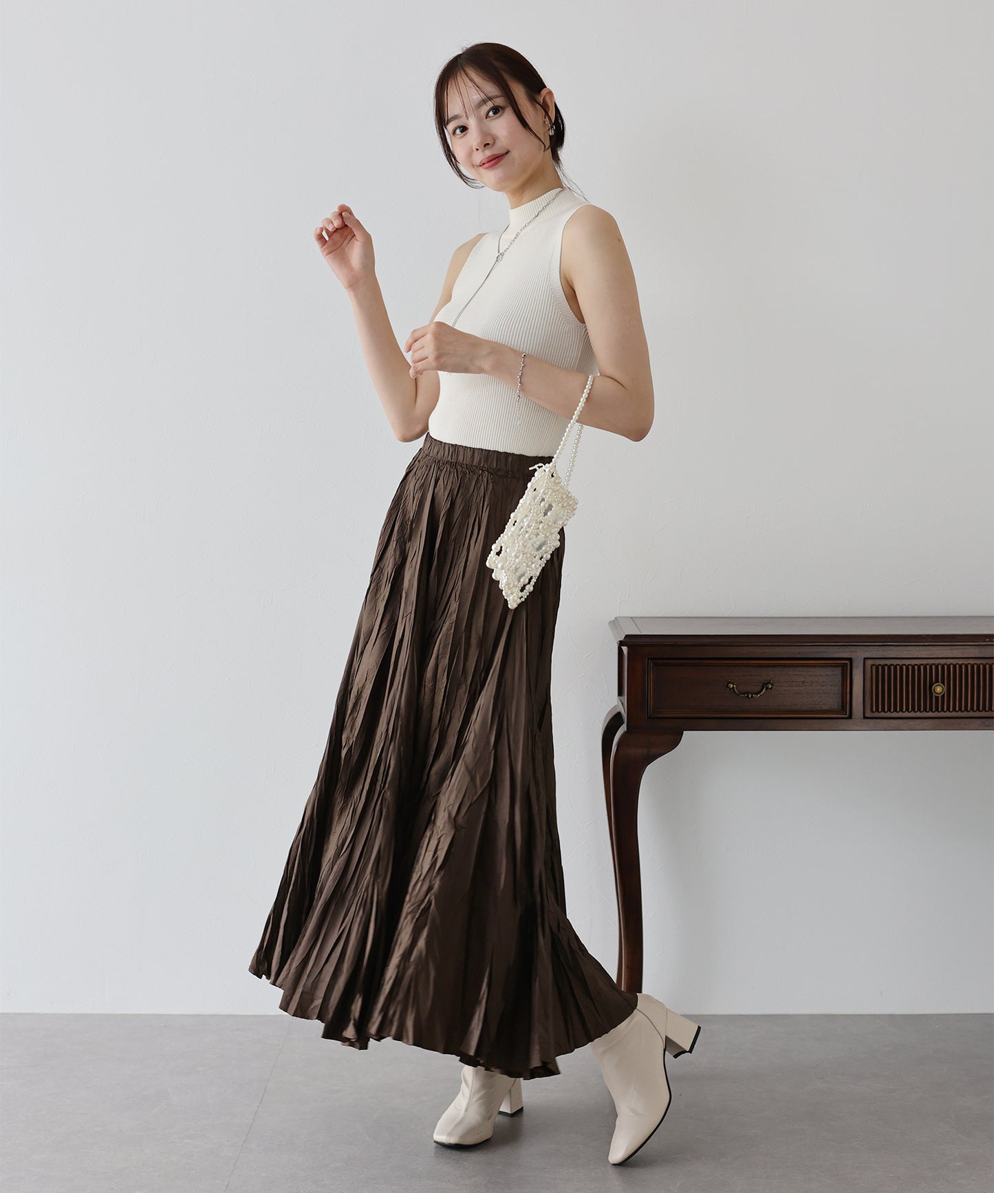 【SALE】シャイニープリーツスカート
