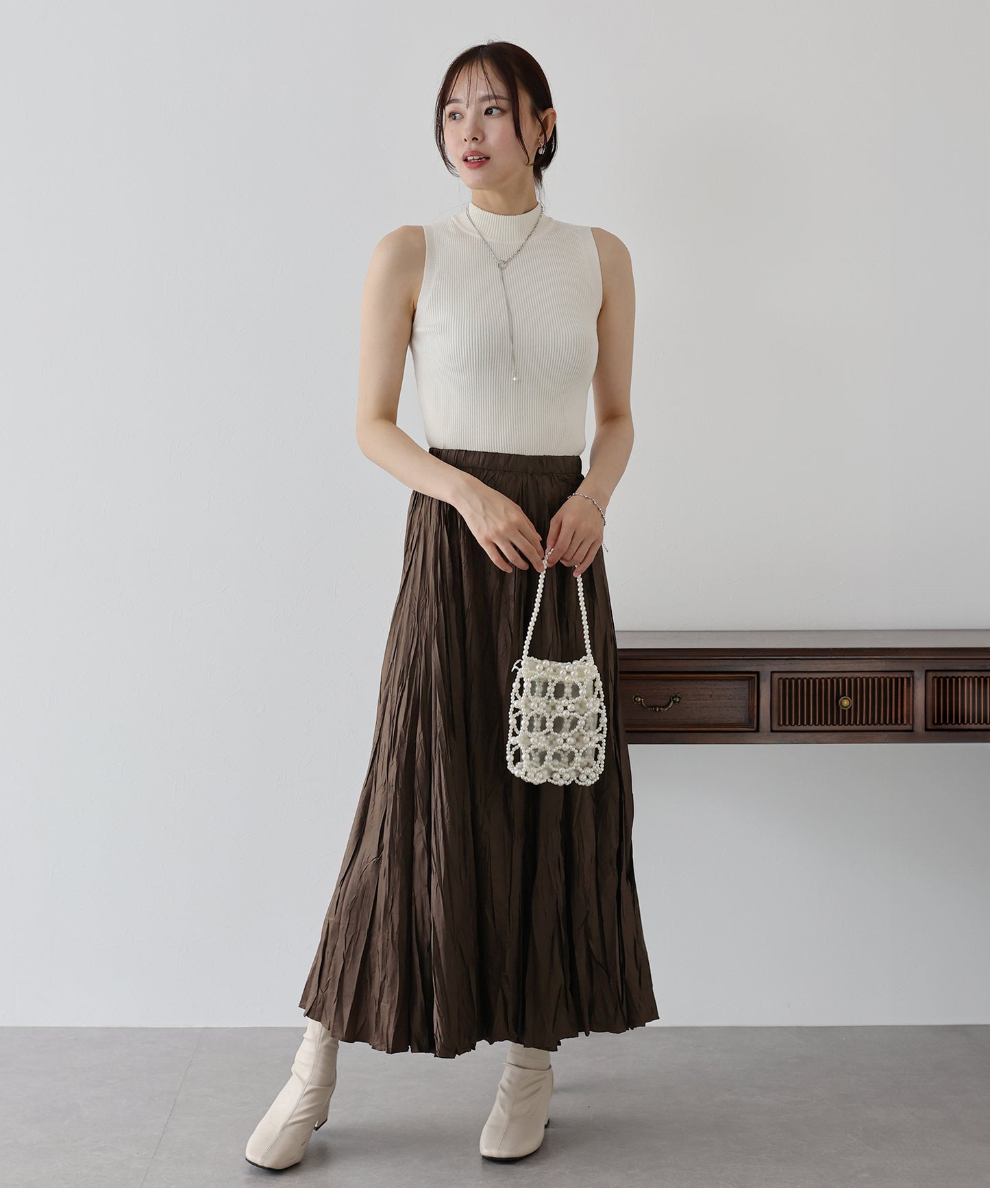 【SALE】シャイニープリーツスカート