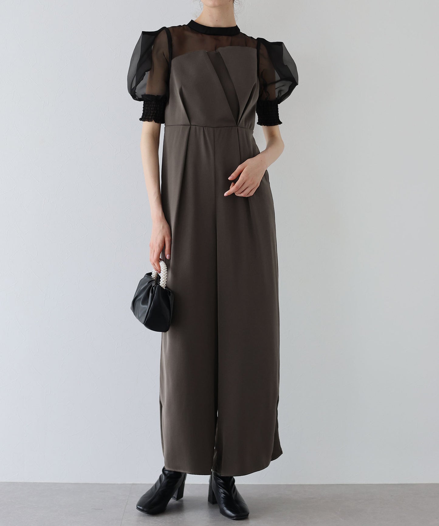 【TIME SALE】イレギュラーカットオールインワンパンツドレス