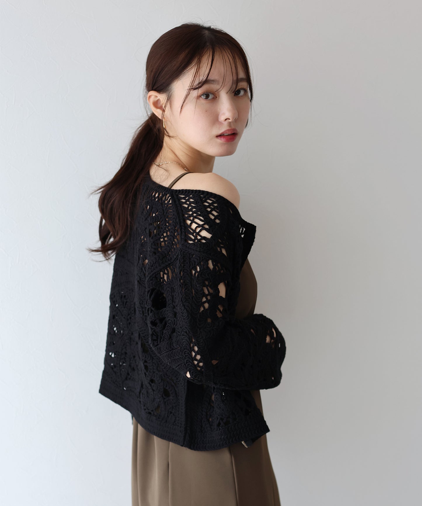 【SALE】ダブルジップクロシェカーディガン