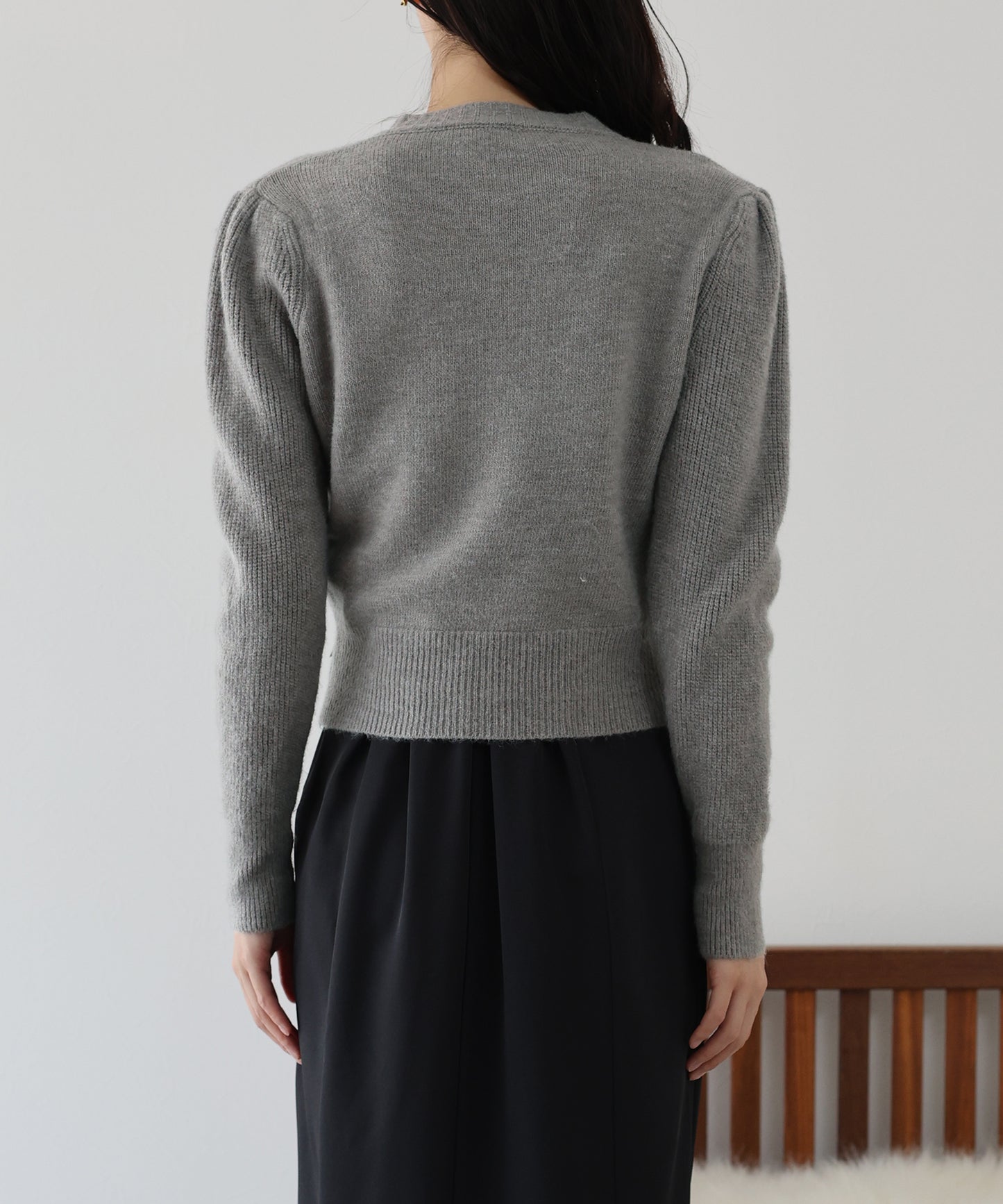 【SALE】リボン付きパールボタンカーディガン