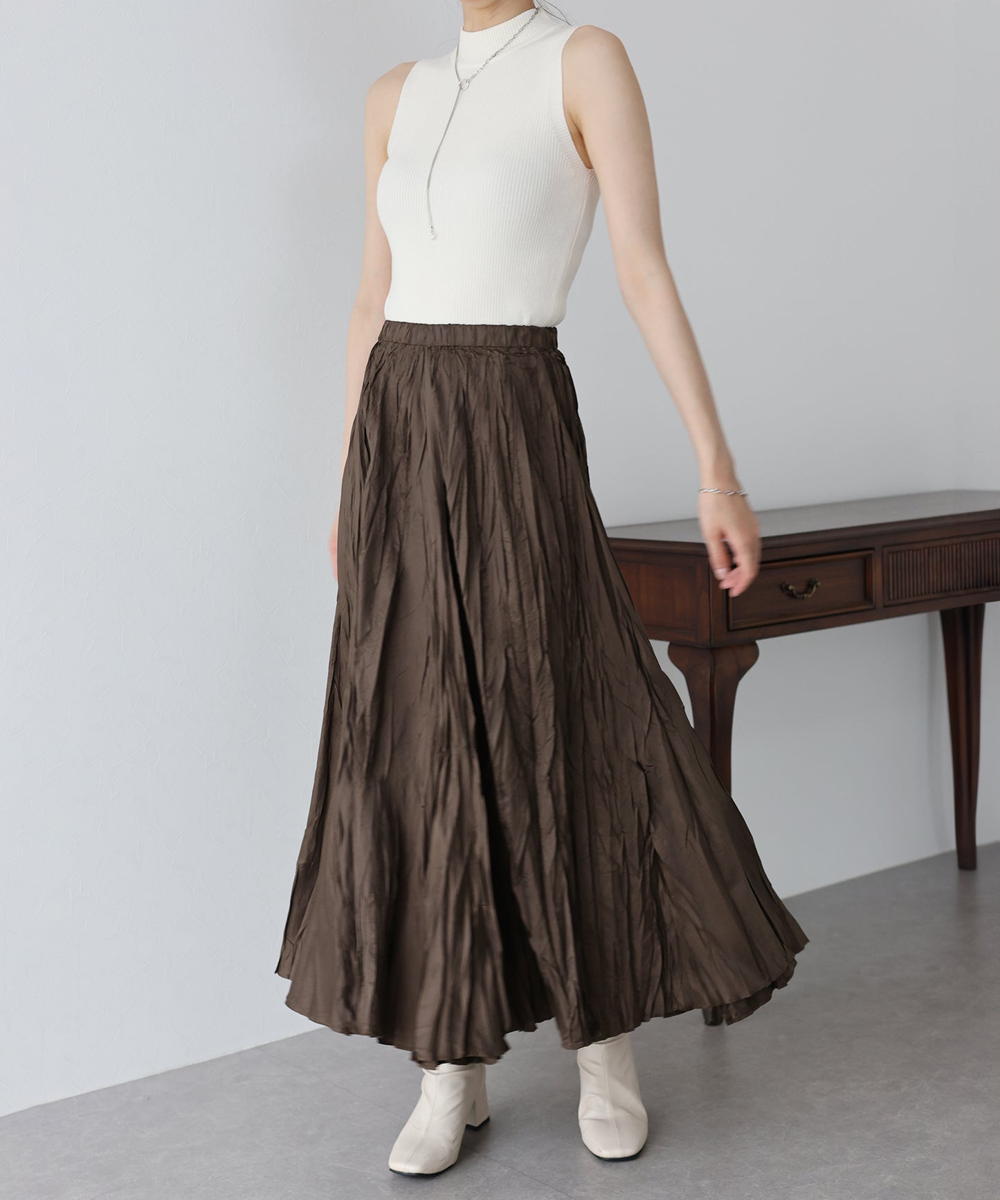 【SALE】シャイニープリーツスカート