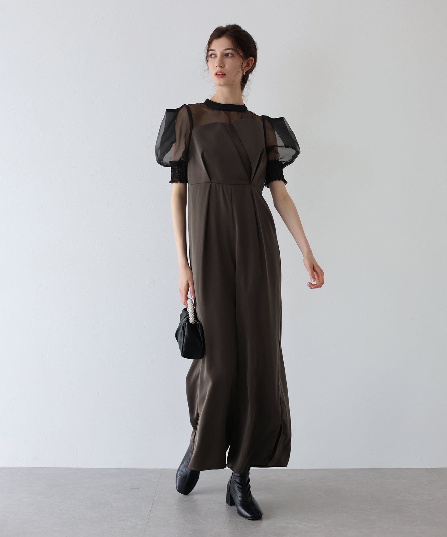 【TIME SALE】イレギュラーカットオールインワンパンツドレス