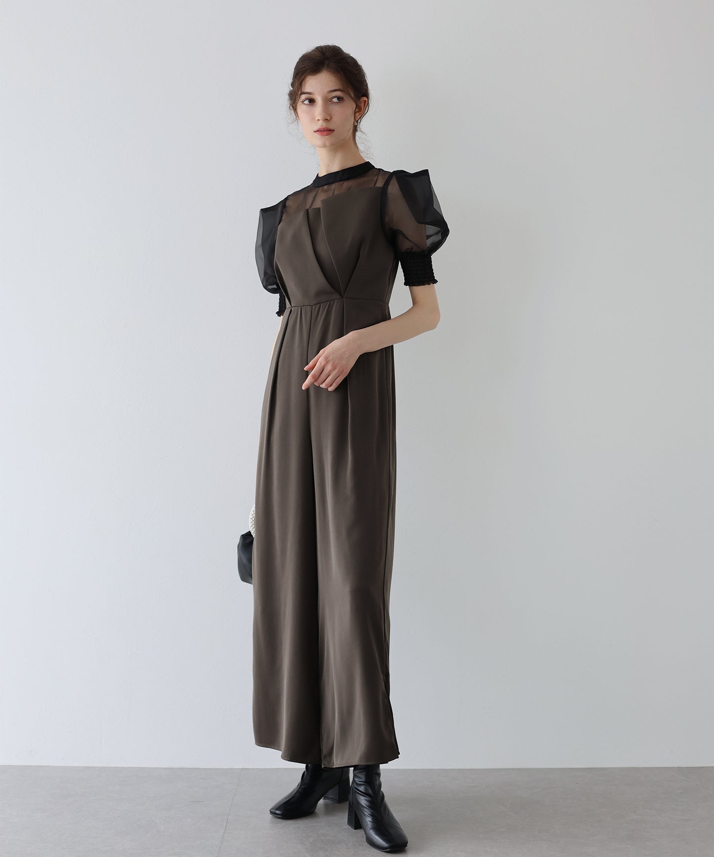 【TIME SALE】イレギュラーカットオールインワンパンツドレス