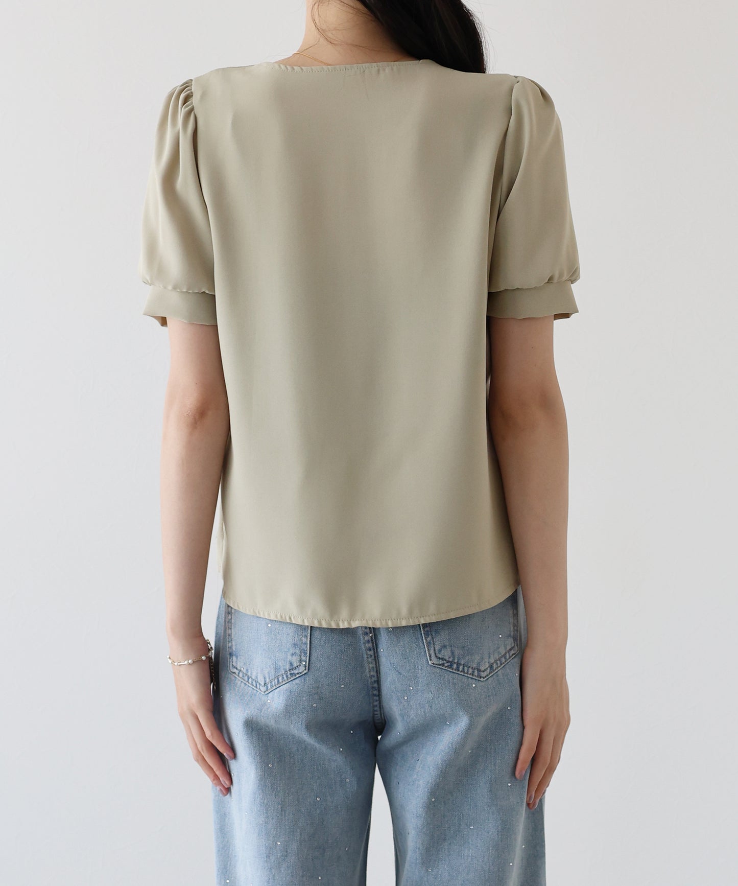 【TIME SALE】パールボタンブラウス【ネコポス】