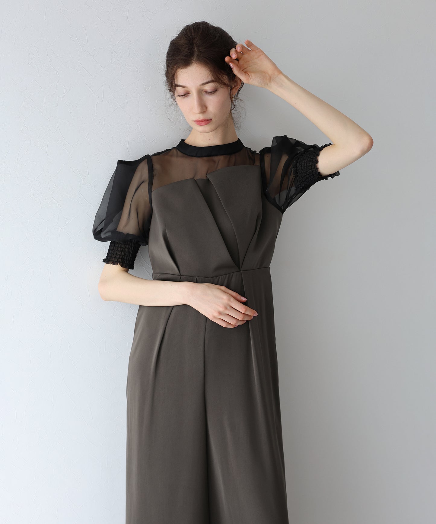 【TIME SALE】イレギュラーカットオールインワンパンツドレス