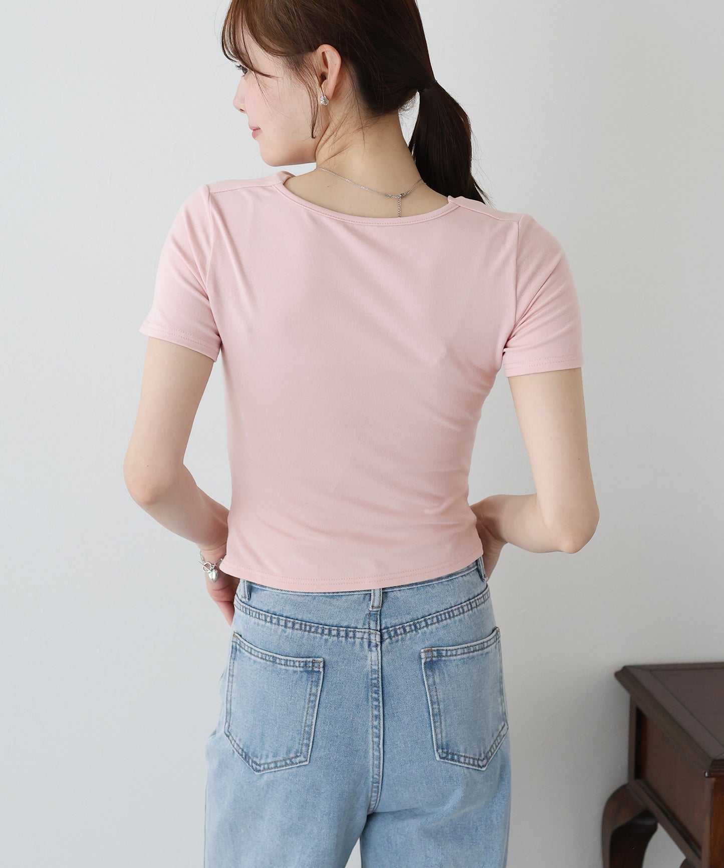 【TIME SALE】半袖アシメドレープTシャツ【ネコポス】