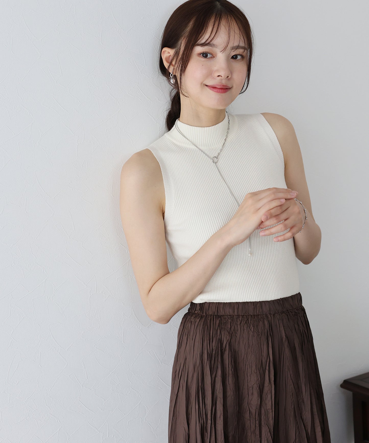 【TIME SALE】なめらかリブノースリニット【ネコポス】