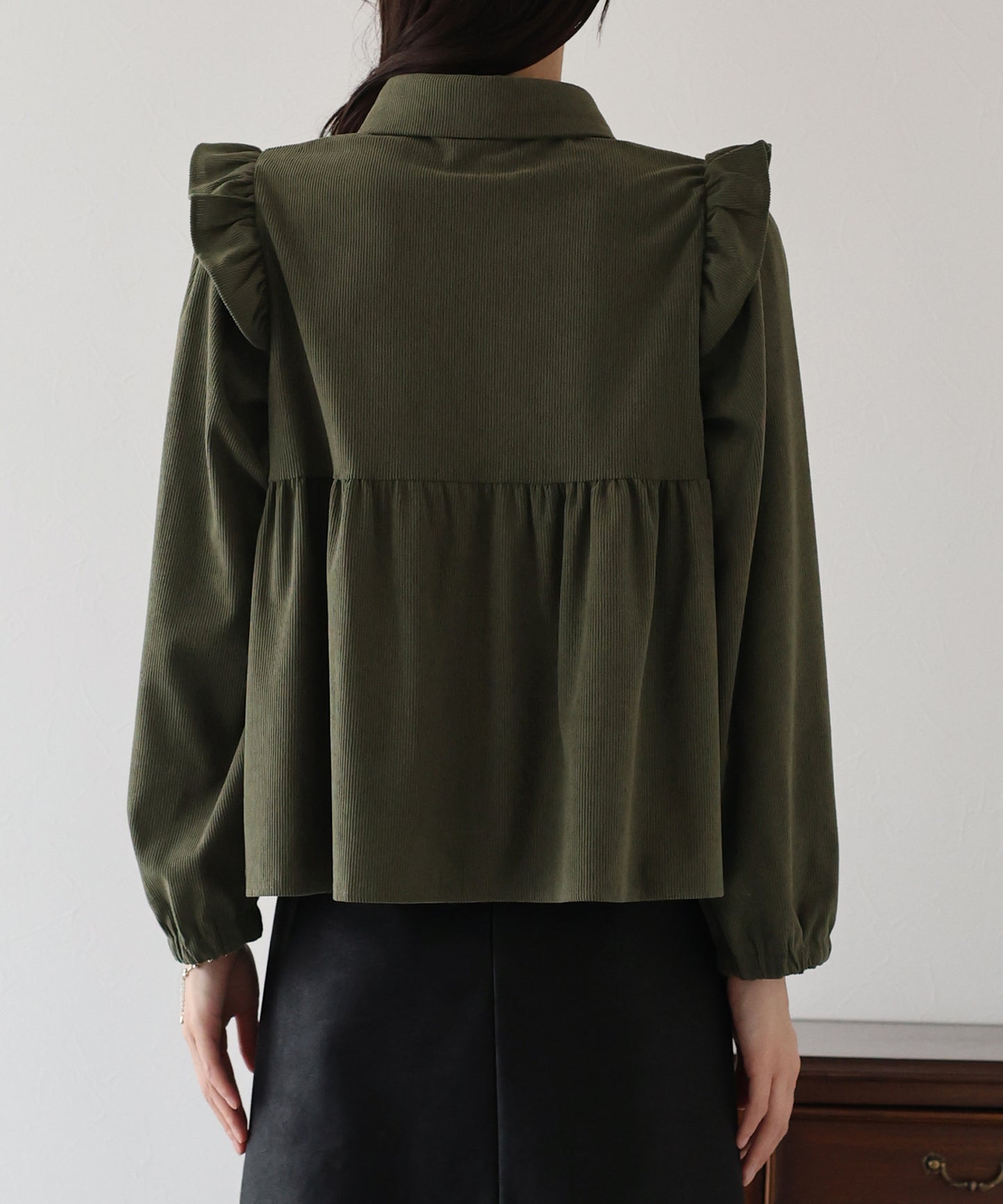 【TIME SALE】コーデュロイペプラムブラウス