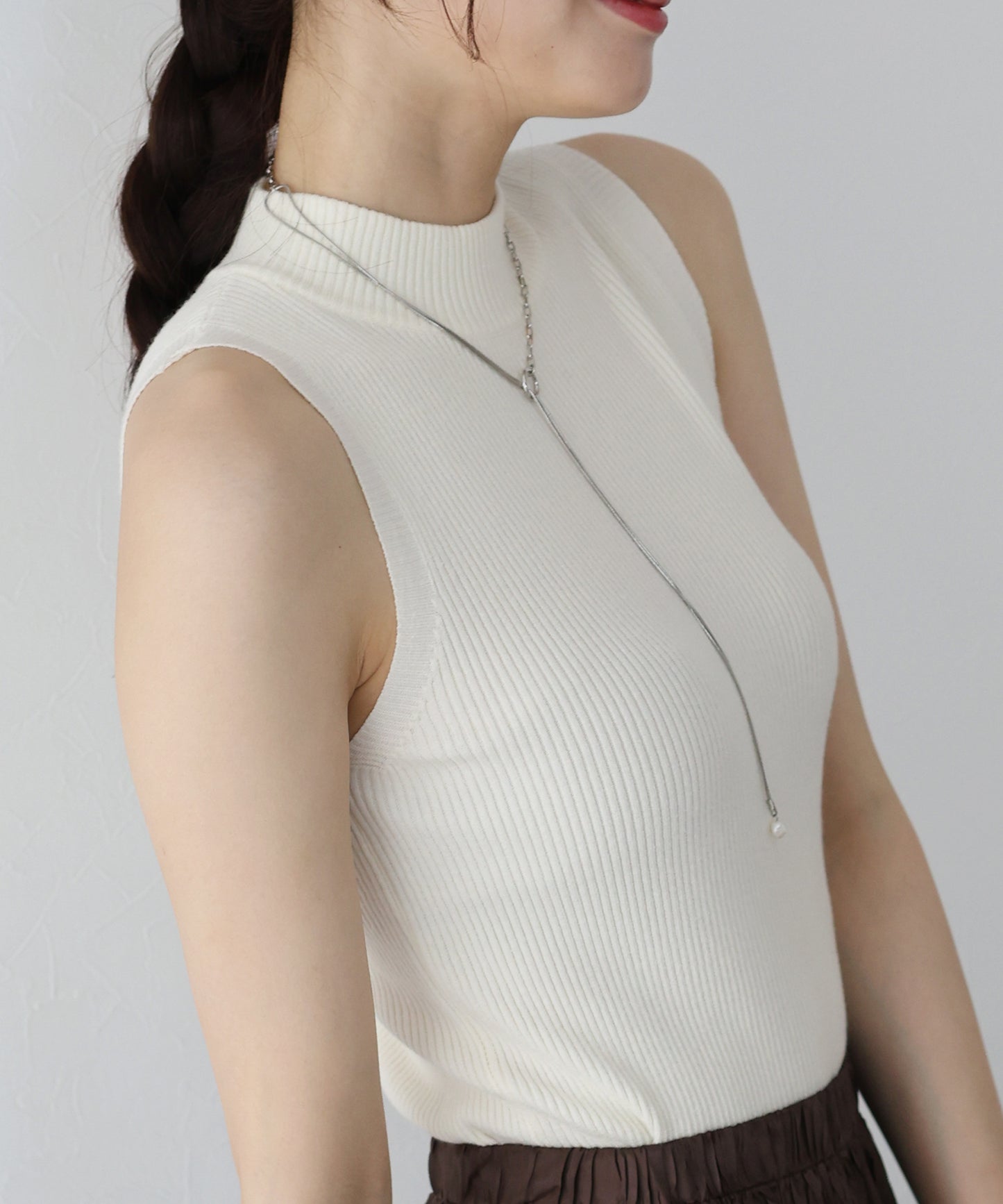 【TIME SALE】なめらかリブノースリニット【ネコポス】