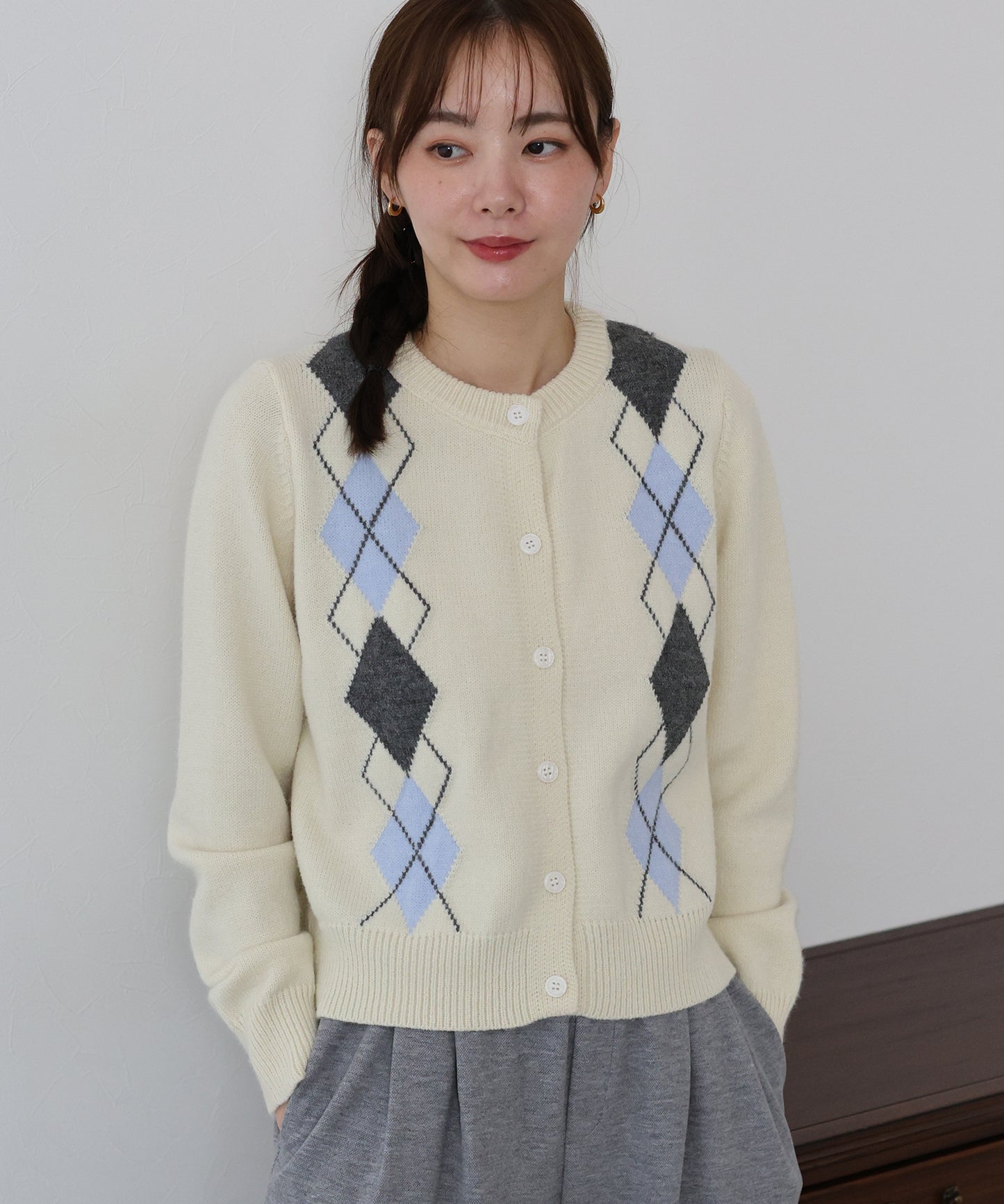【早割5%OFF】【送料無料】アーガイル柄カーディガン