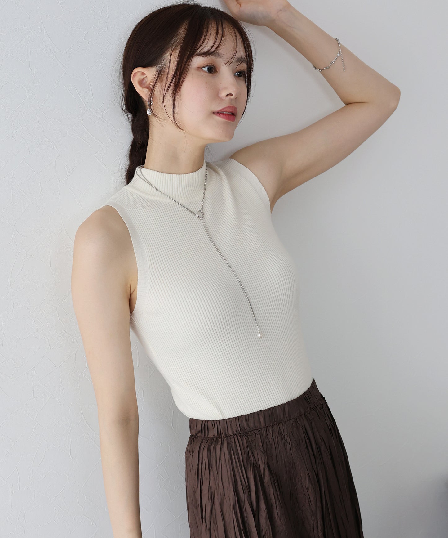 【TIME SALE】なめらかリブノースリニット【ネコポス】