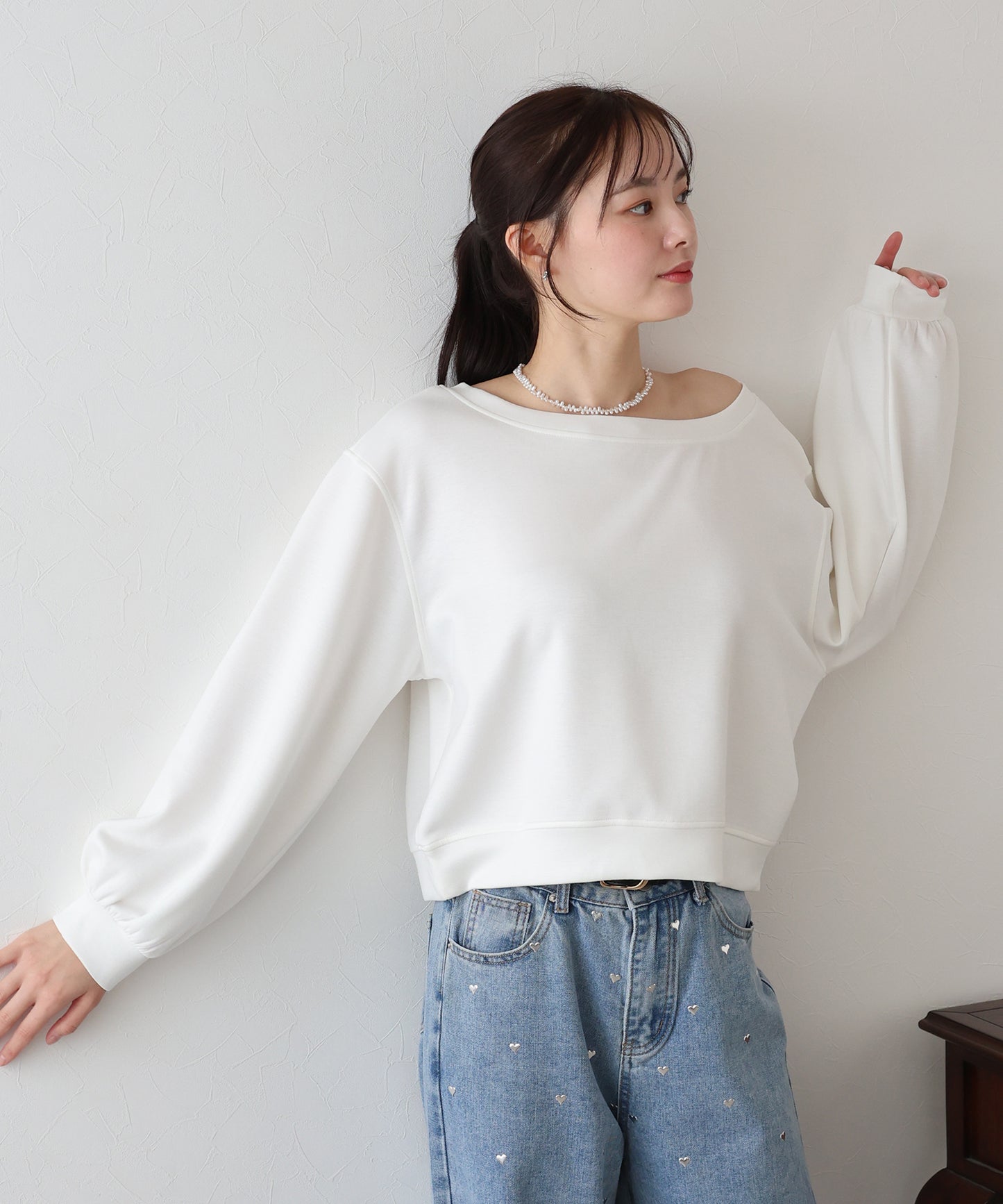 【SALE】オフショルダースウェット