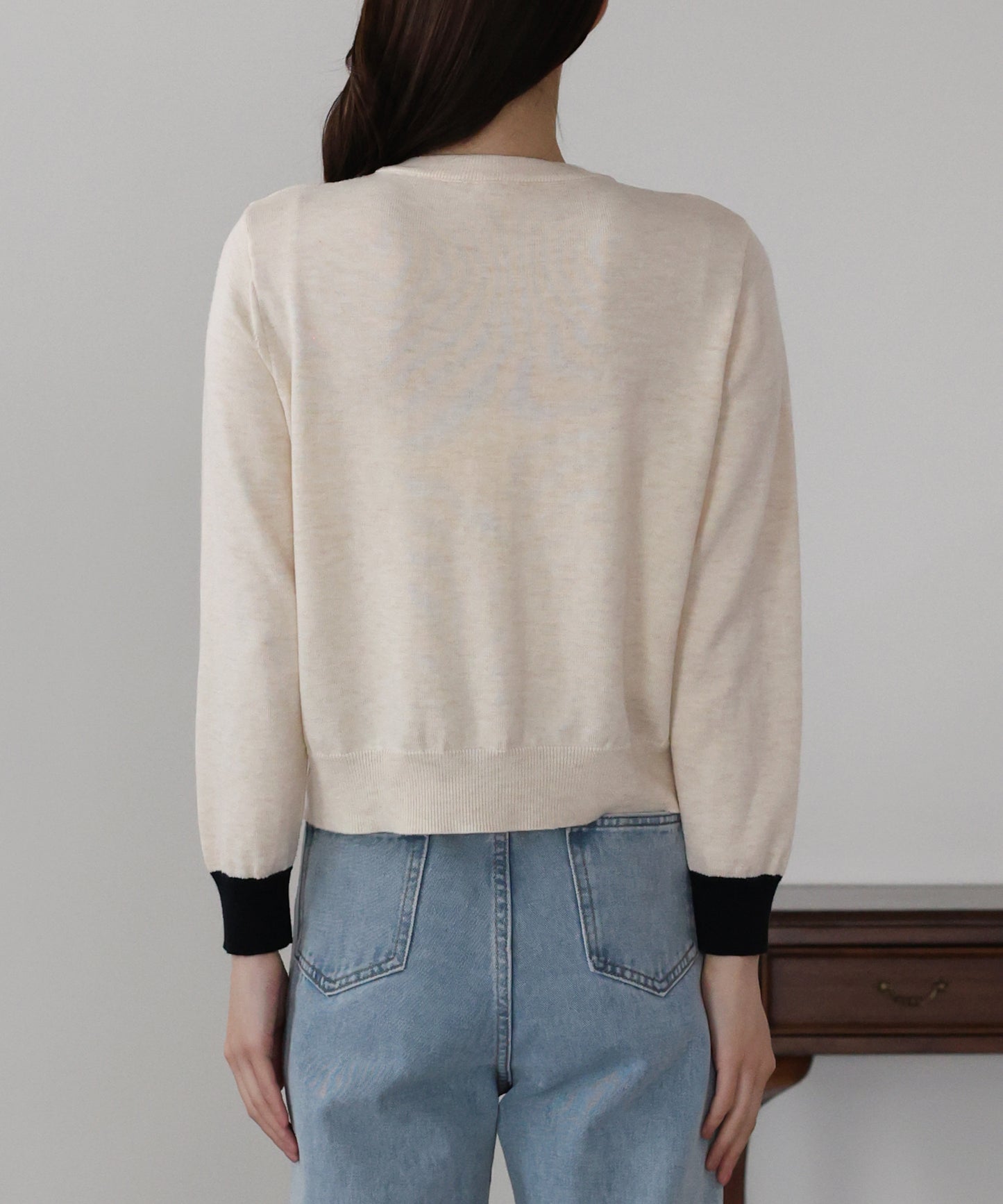 バイカラーカーディガン