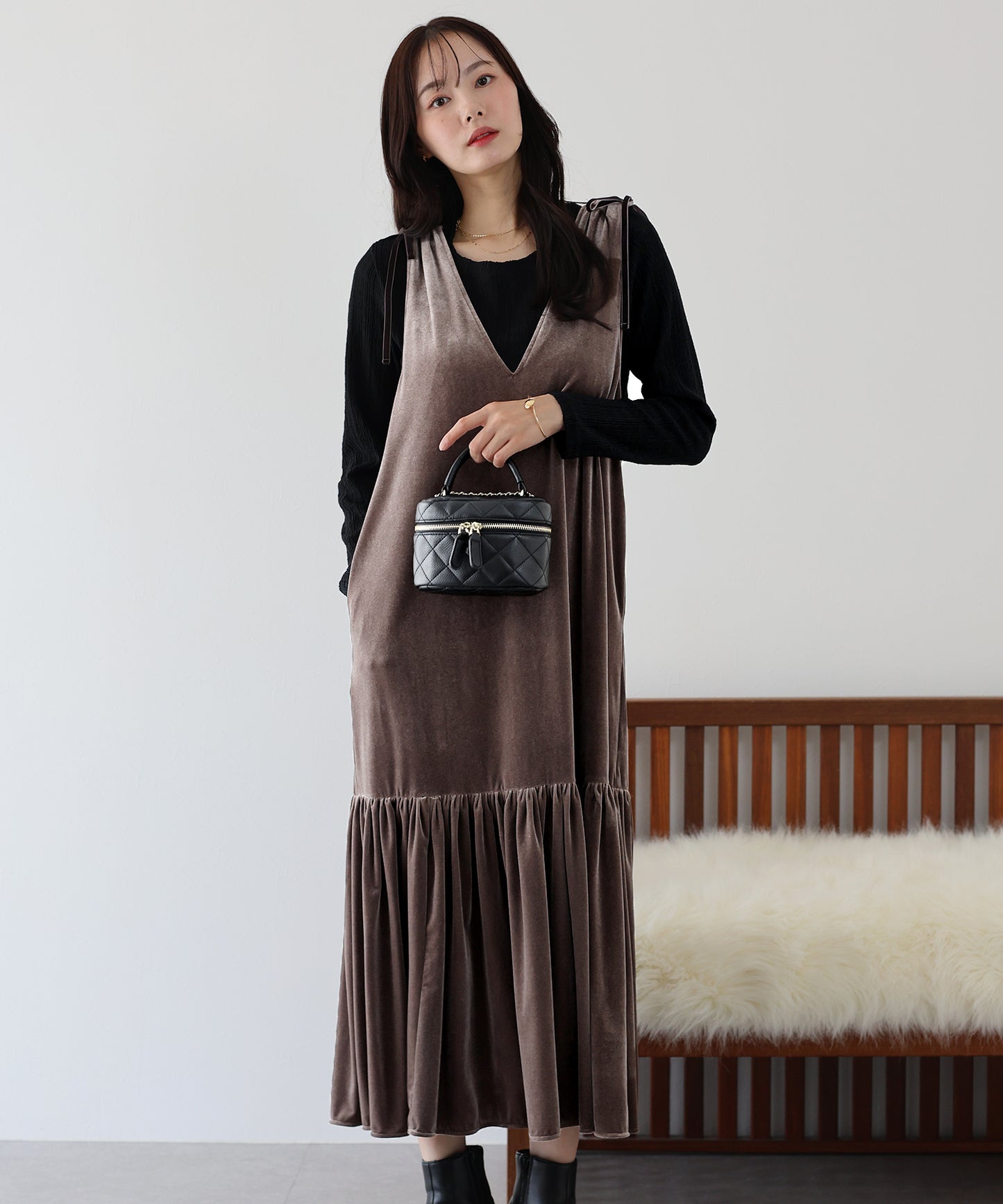 【SALE】ベロアジャンパースカート