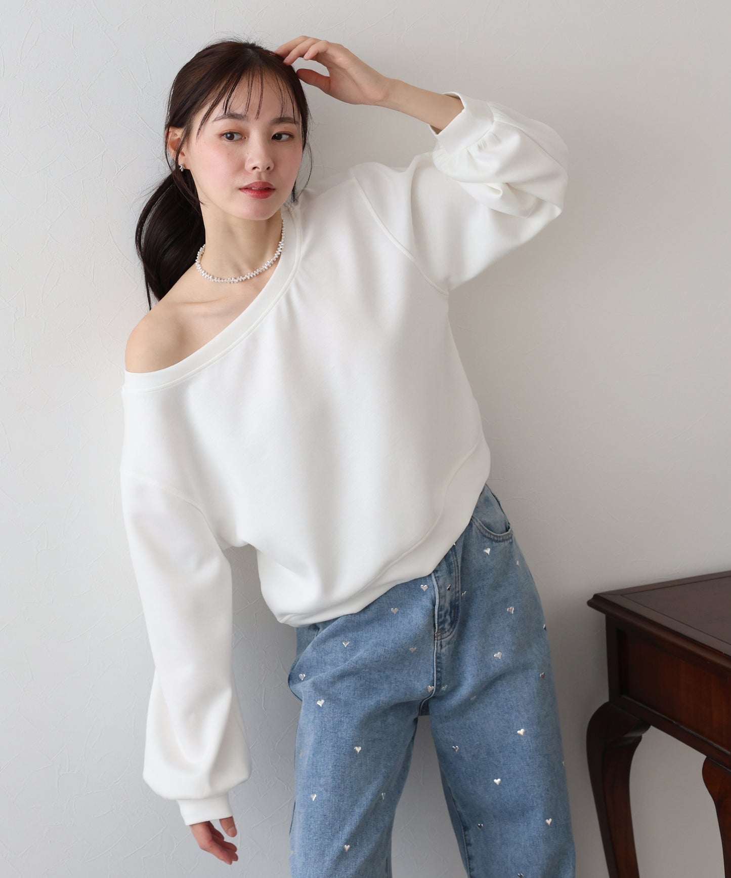 【SALE】オフショルダースウェット