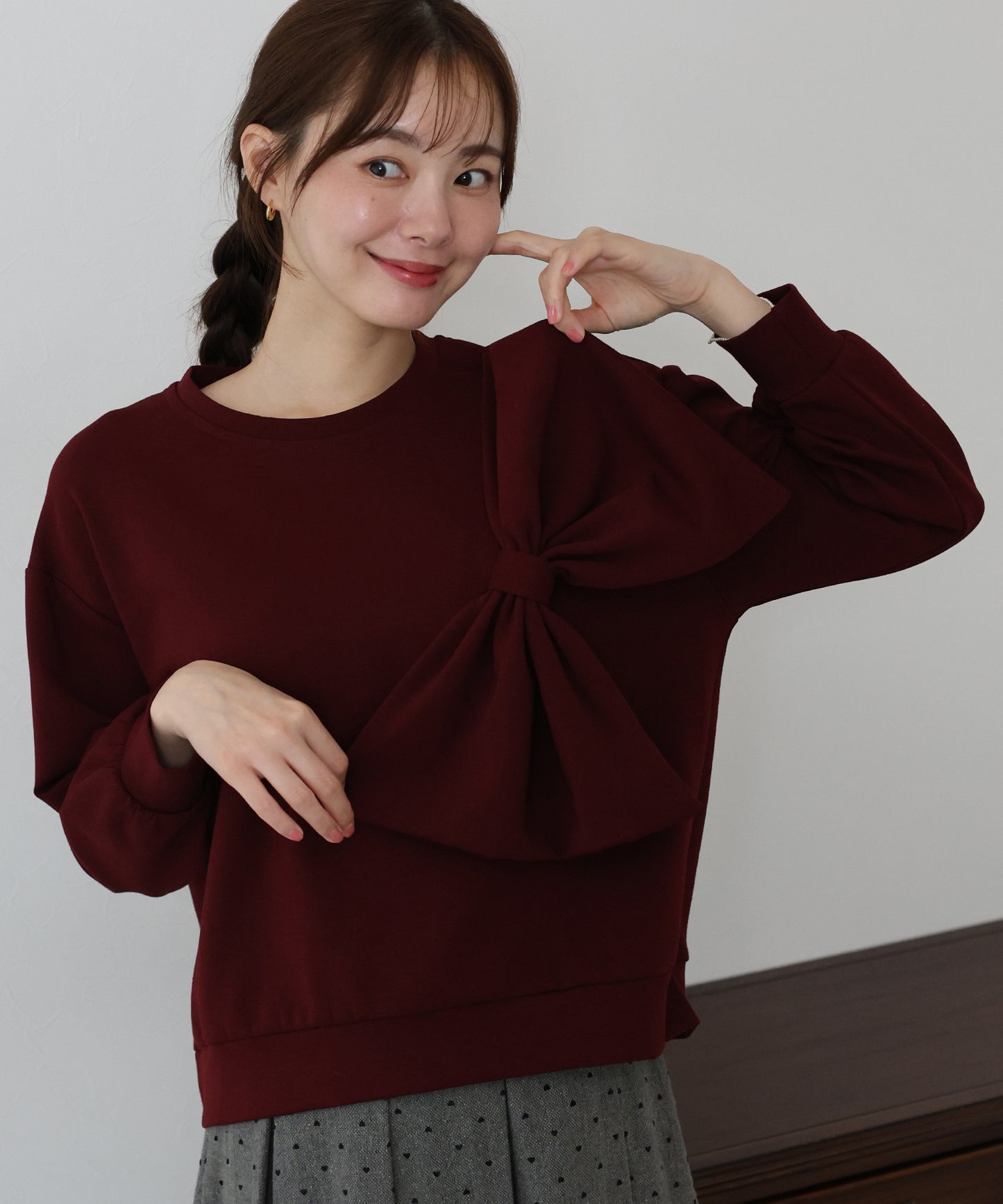【早割5%OFF】リボンスウェットトップス