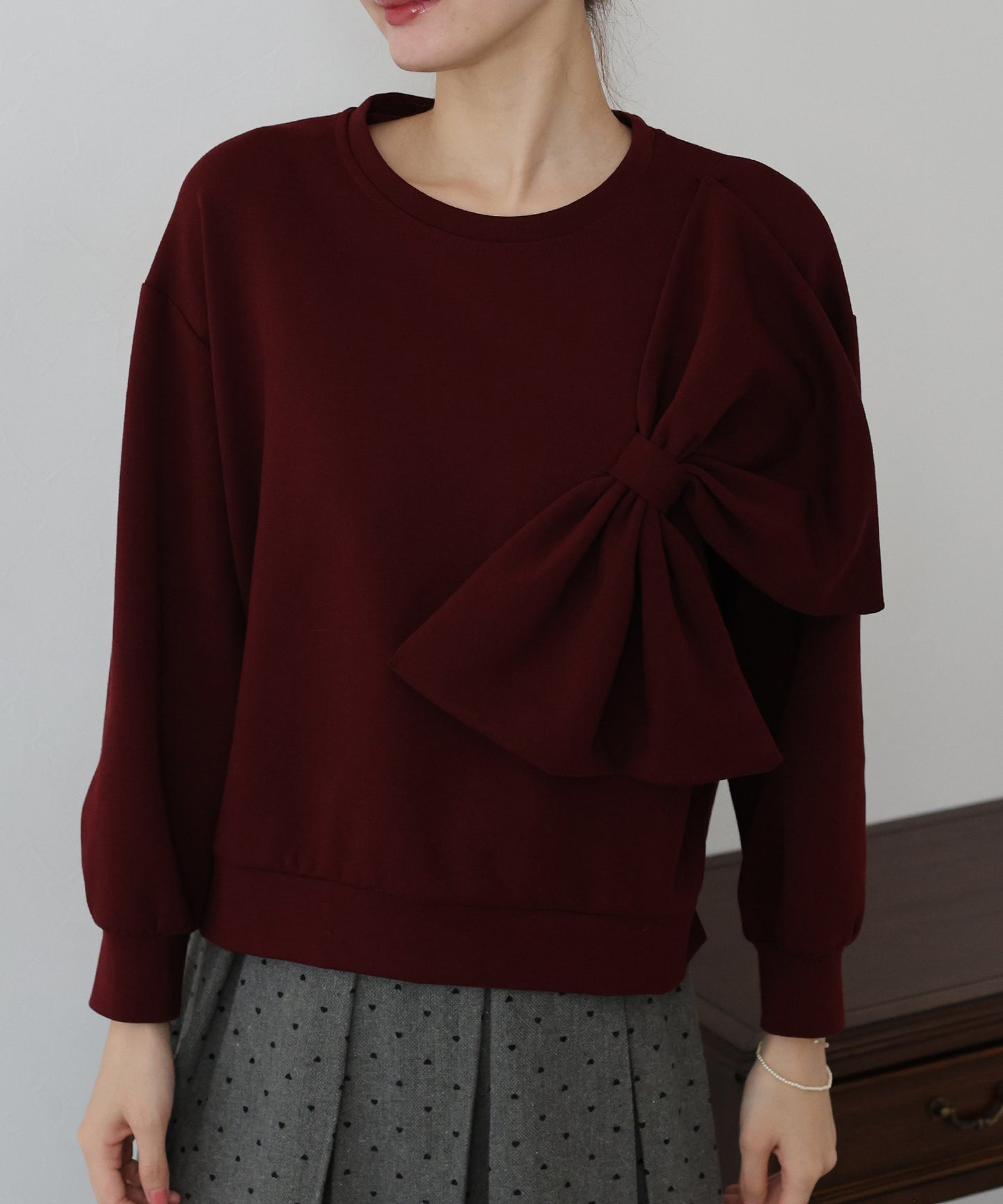 【早割5%OFF】リボンスウェットトップス