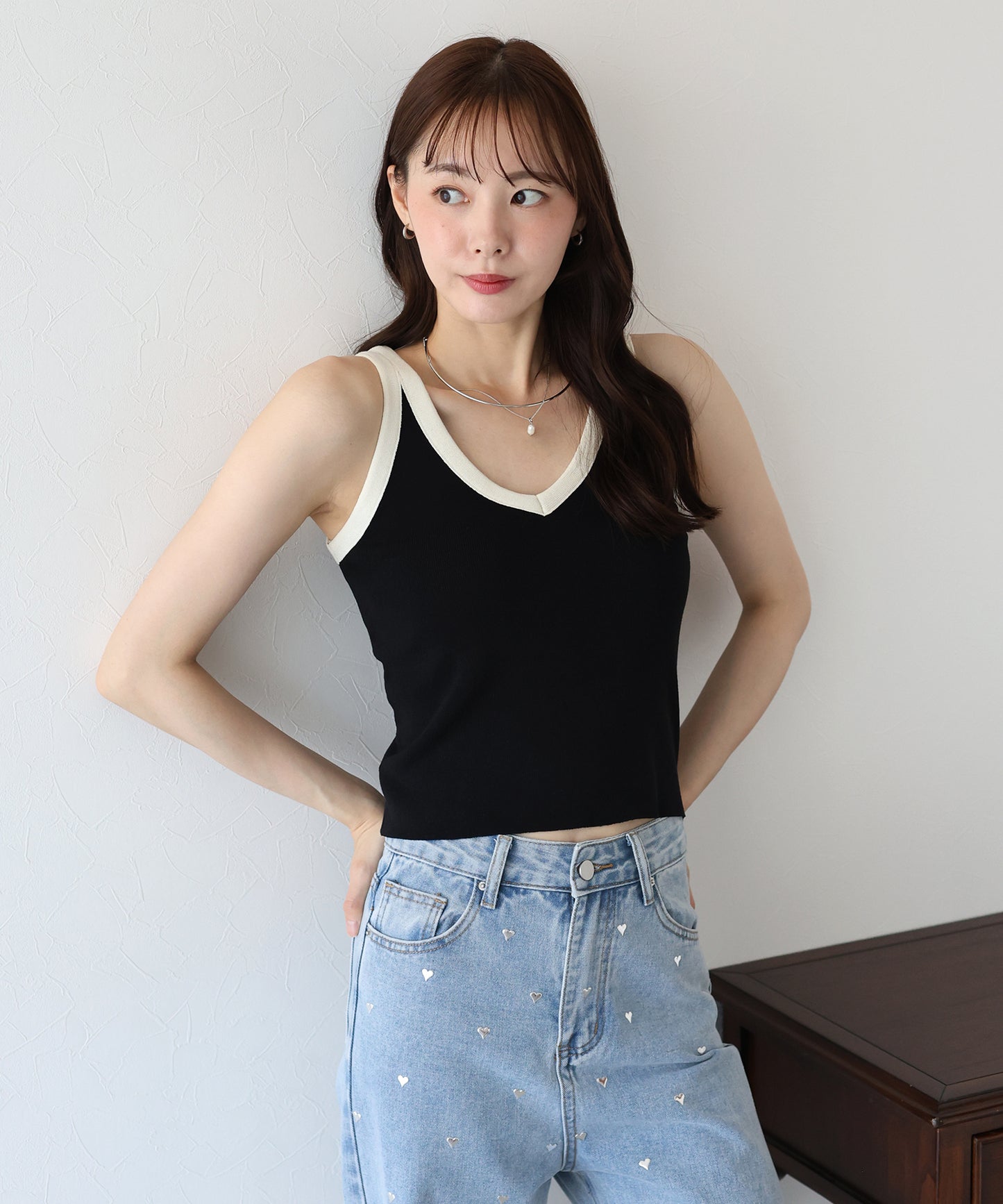 【SALE】2WAYバイカラータンクトップ【ネコポス】