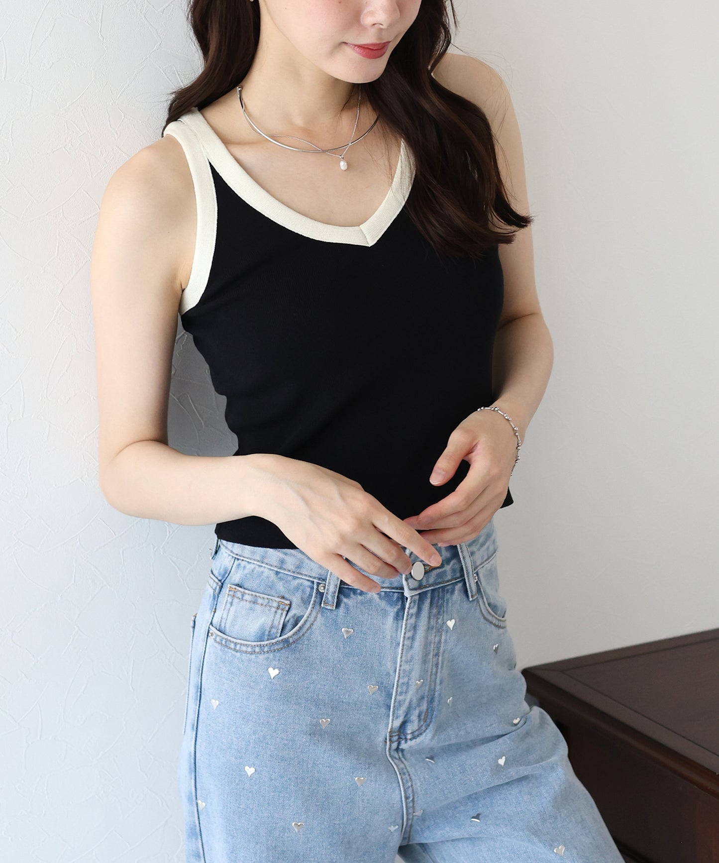 【SALE】2WAYバイカラータンクトップ【ネコポス】