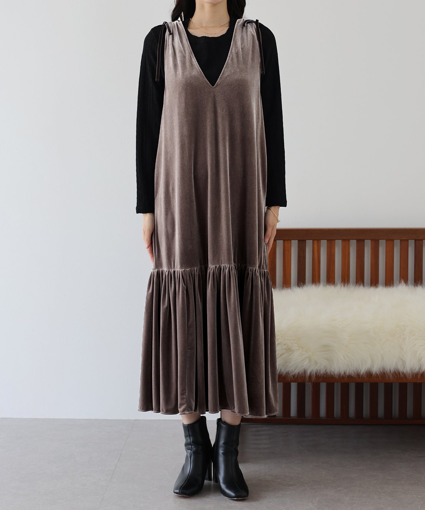 【SALE】ベロアジャンパースカート