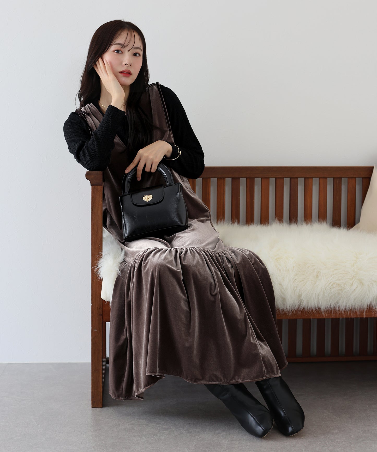 【SALE】ベロアジャンパースカート