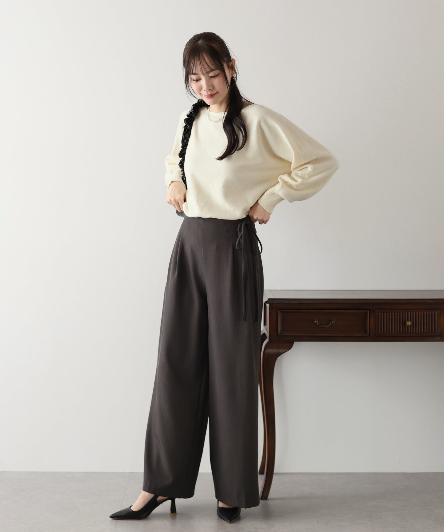 【SALE】ボートネックドルマンニット